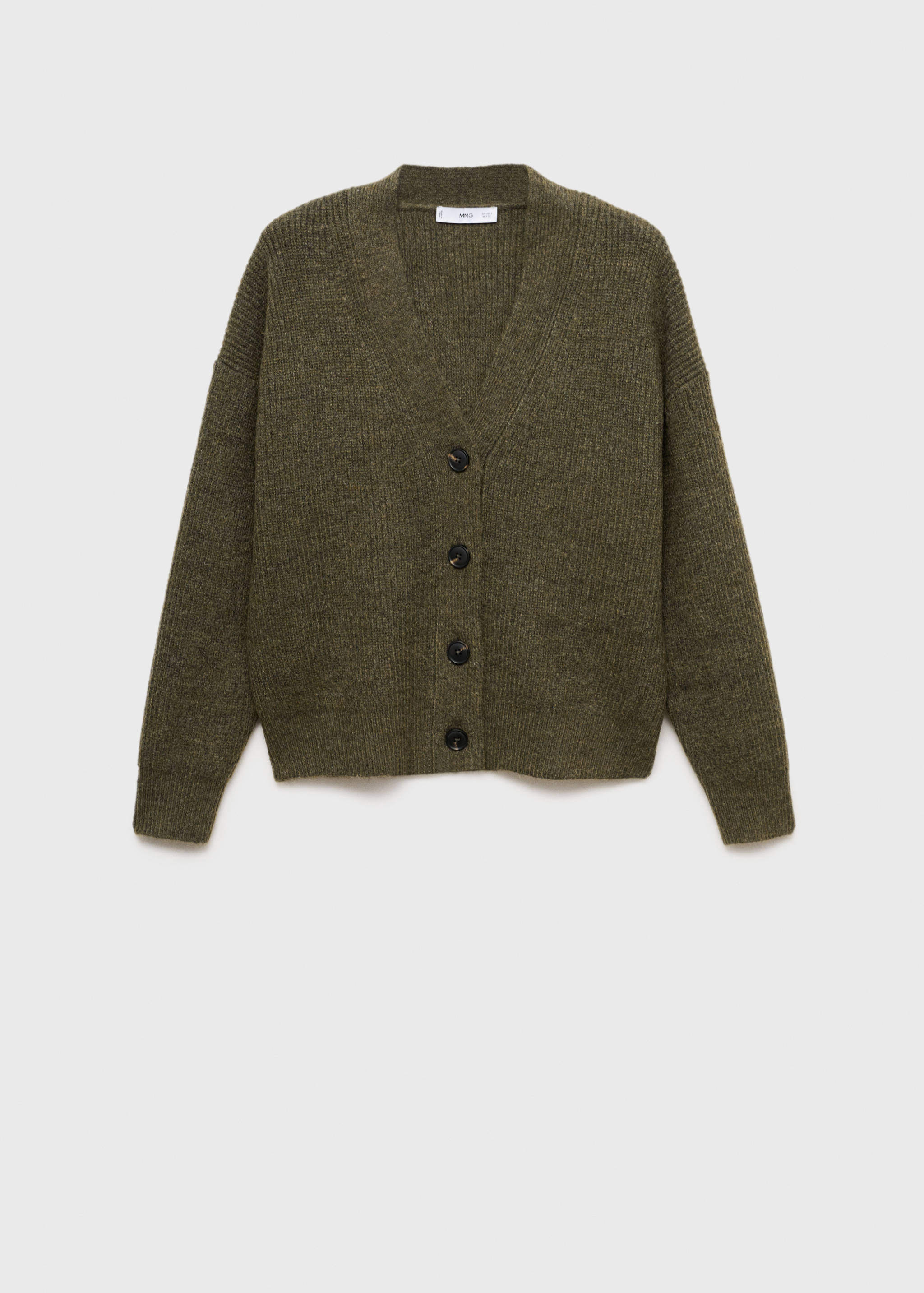 V-neck ribbed cardigan - Article without model