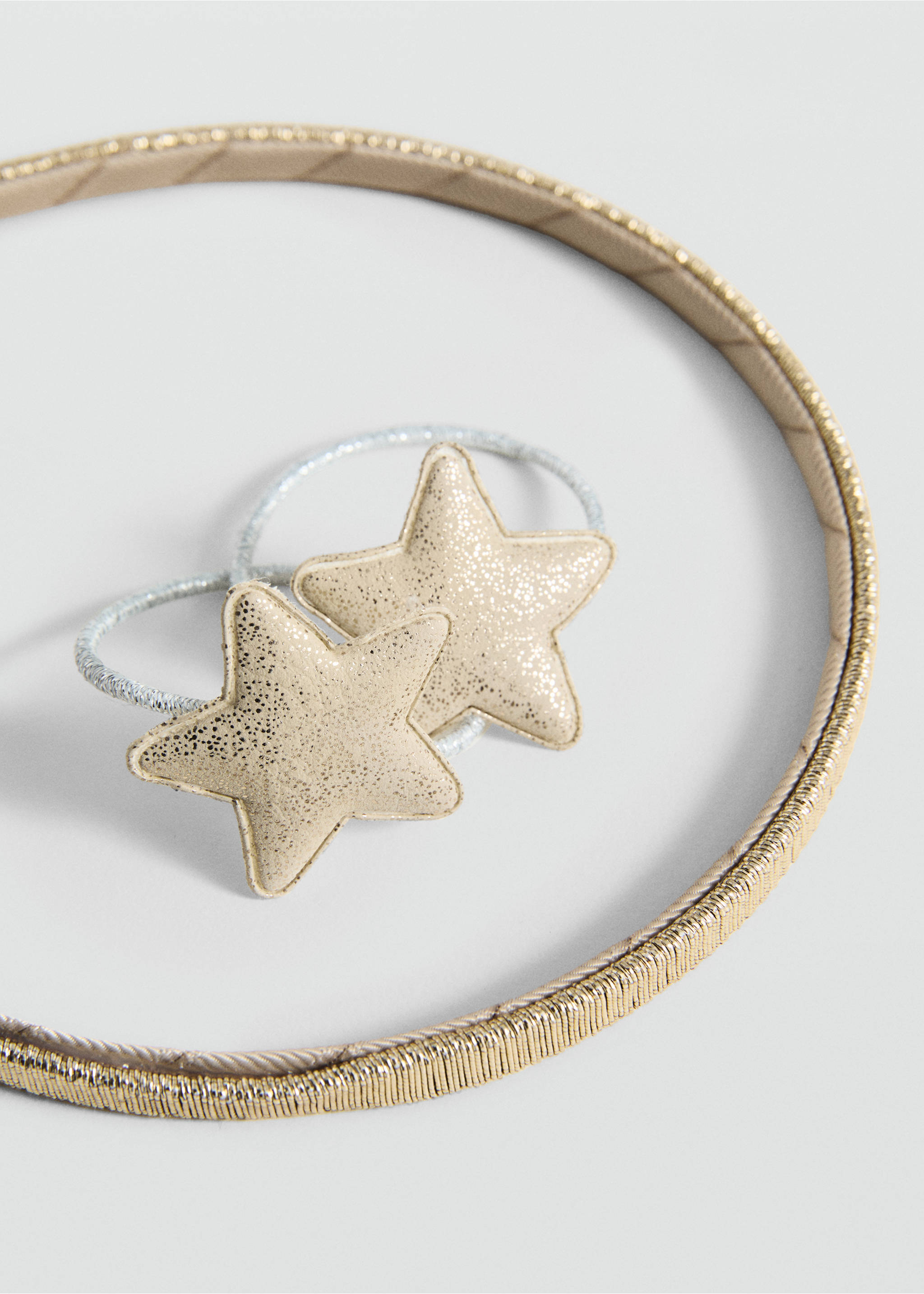 Set diadema y coletero - Plano medio, Oro. Ref: 87050365-00.