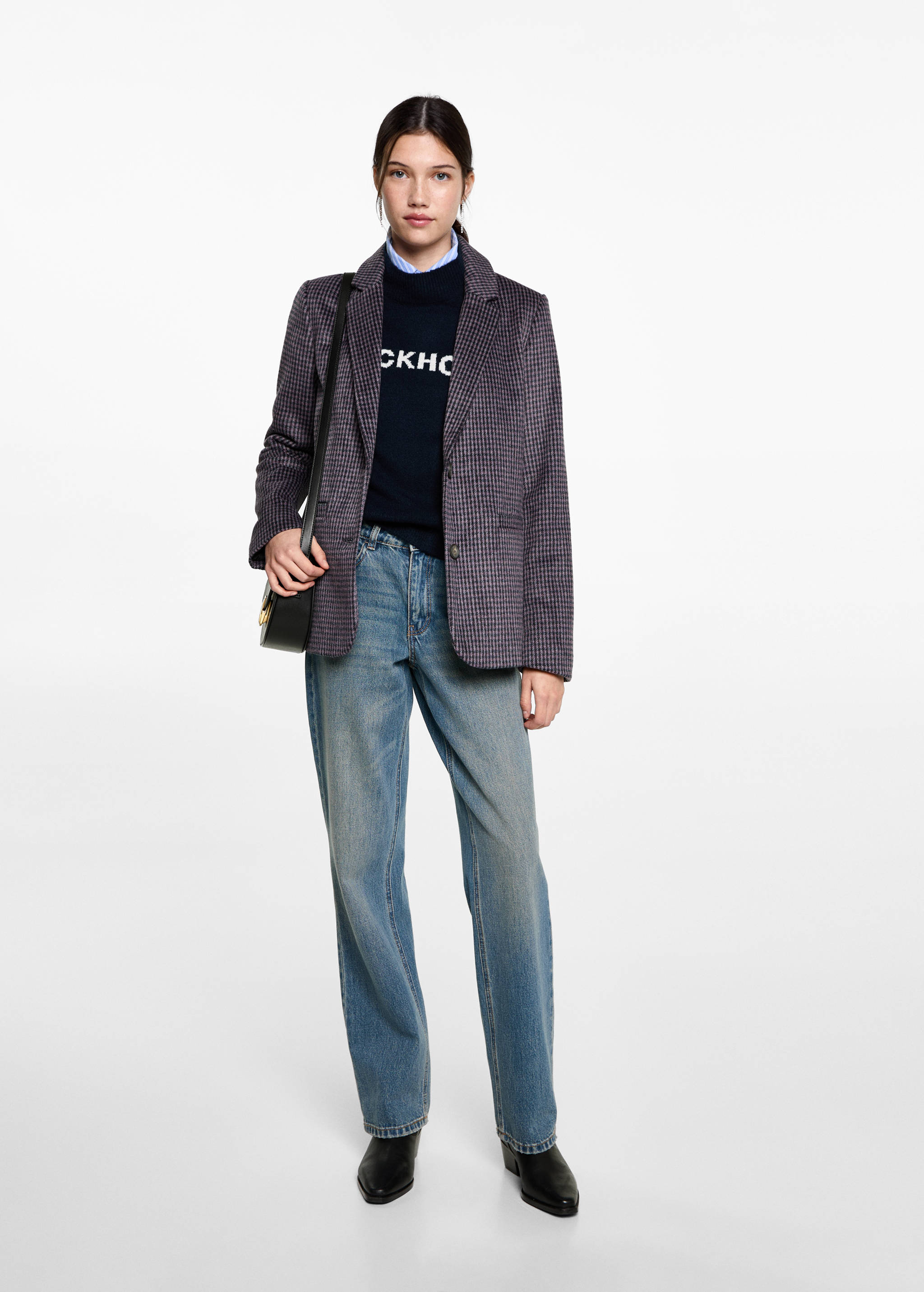 Lapels Houndstooth suit blazer - General plane