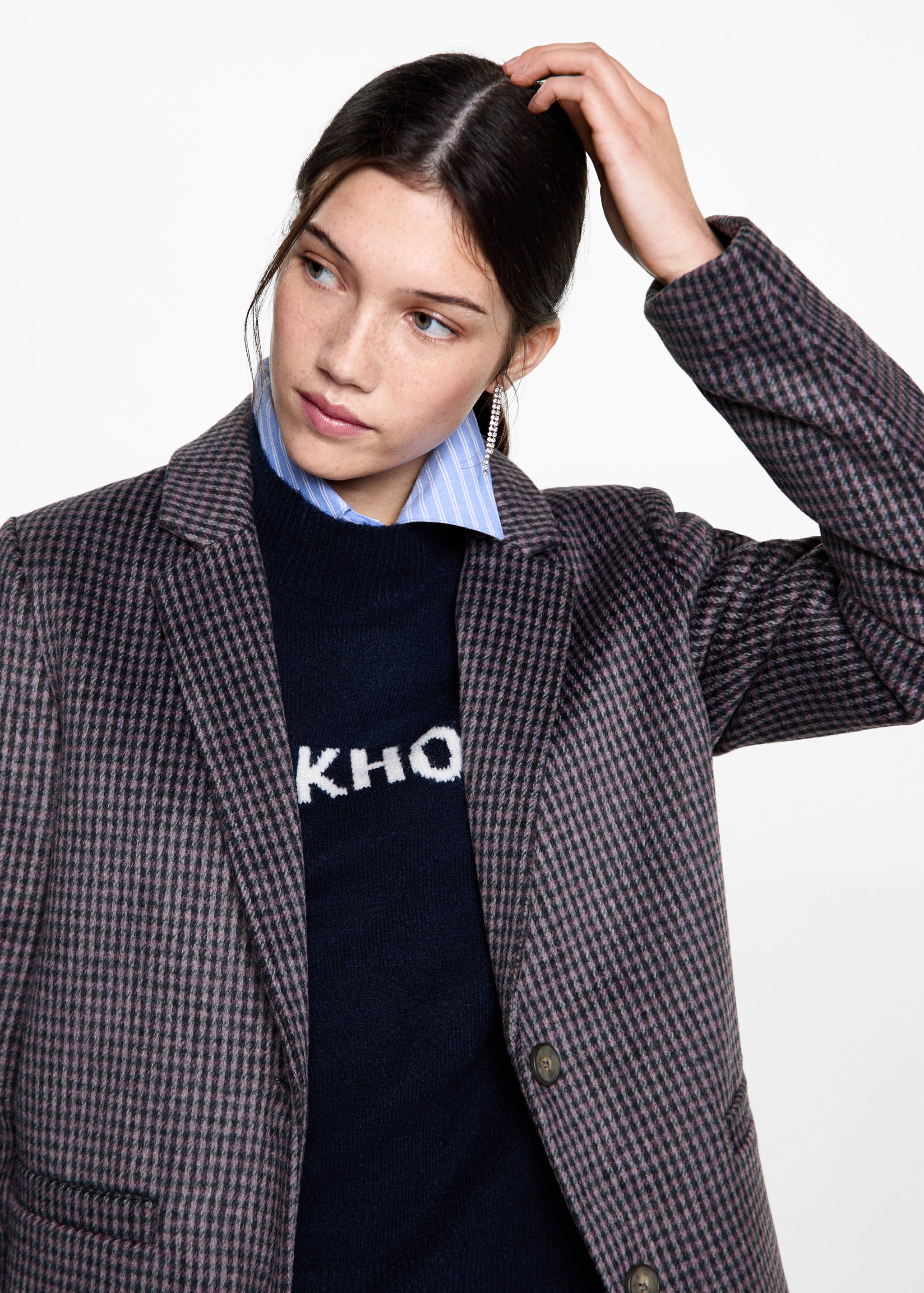 Lapels Houndstooth suit blazer - Details of the article 1