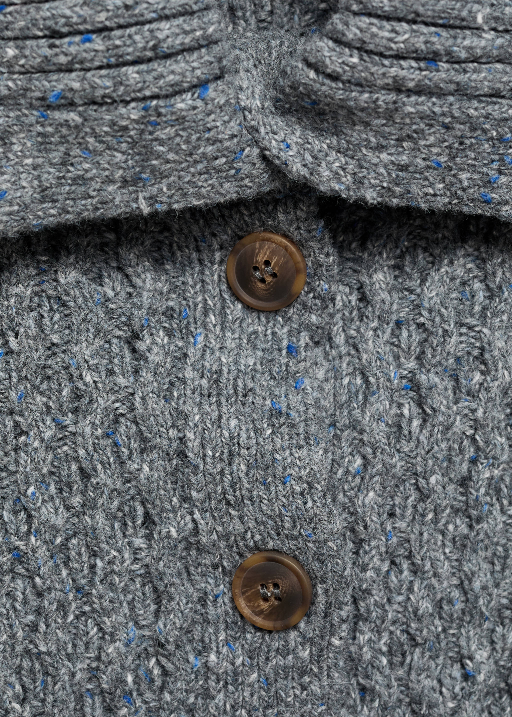 Cabled heather cardigan - Details of the article 8, Grey. Ref: 87050367-00.