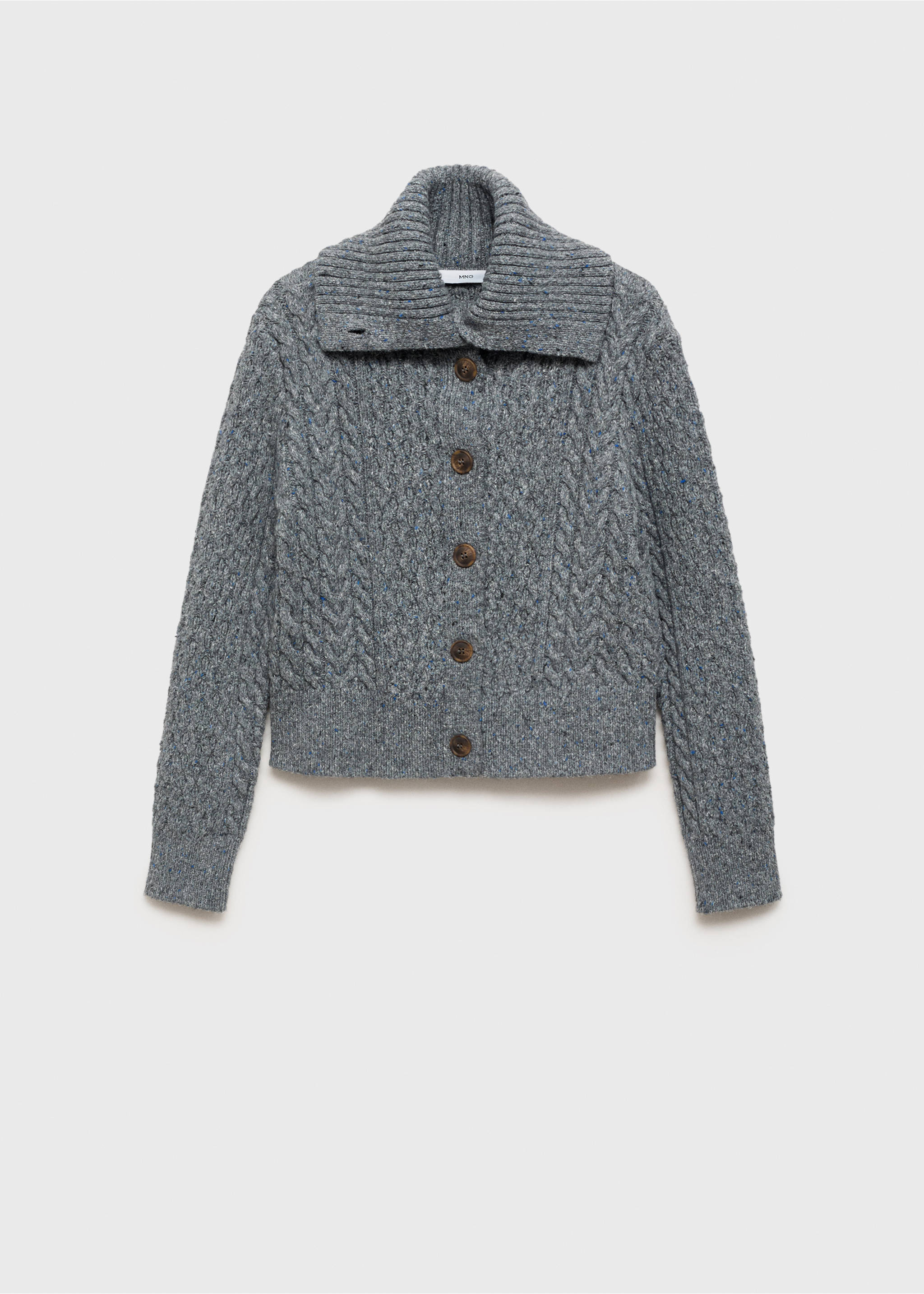 Cabled heather cardigan - Article without model, Grey. Ref: 87050367-00.