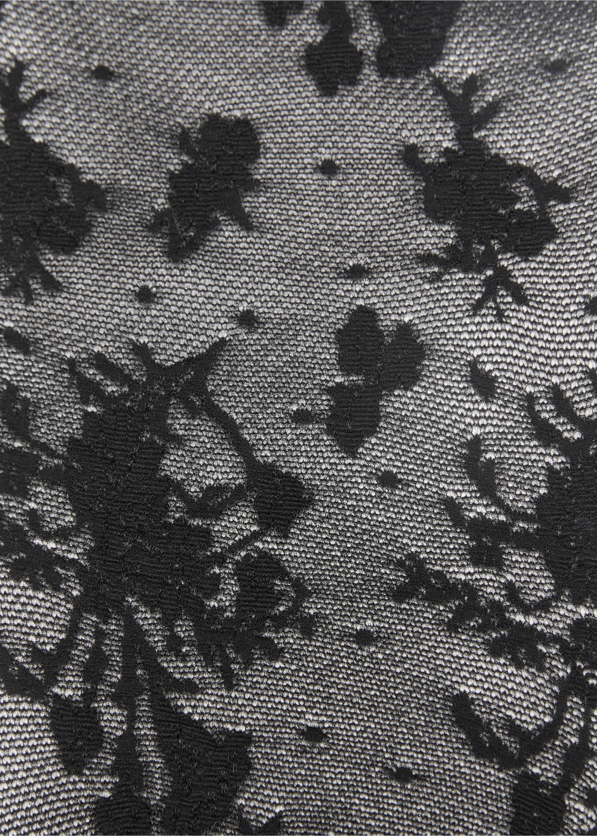 Strümpfe mit Spitzenmuster - Mittlere Ansicht, Schwarz. Ref: 87050384-00.