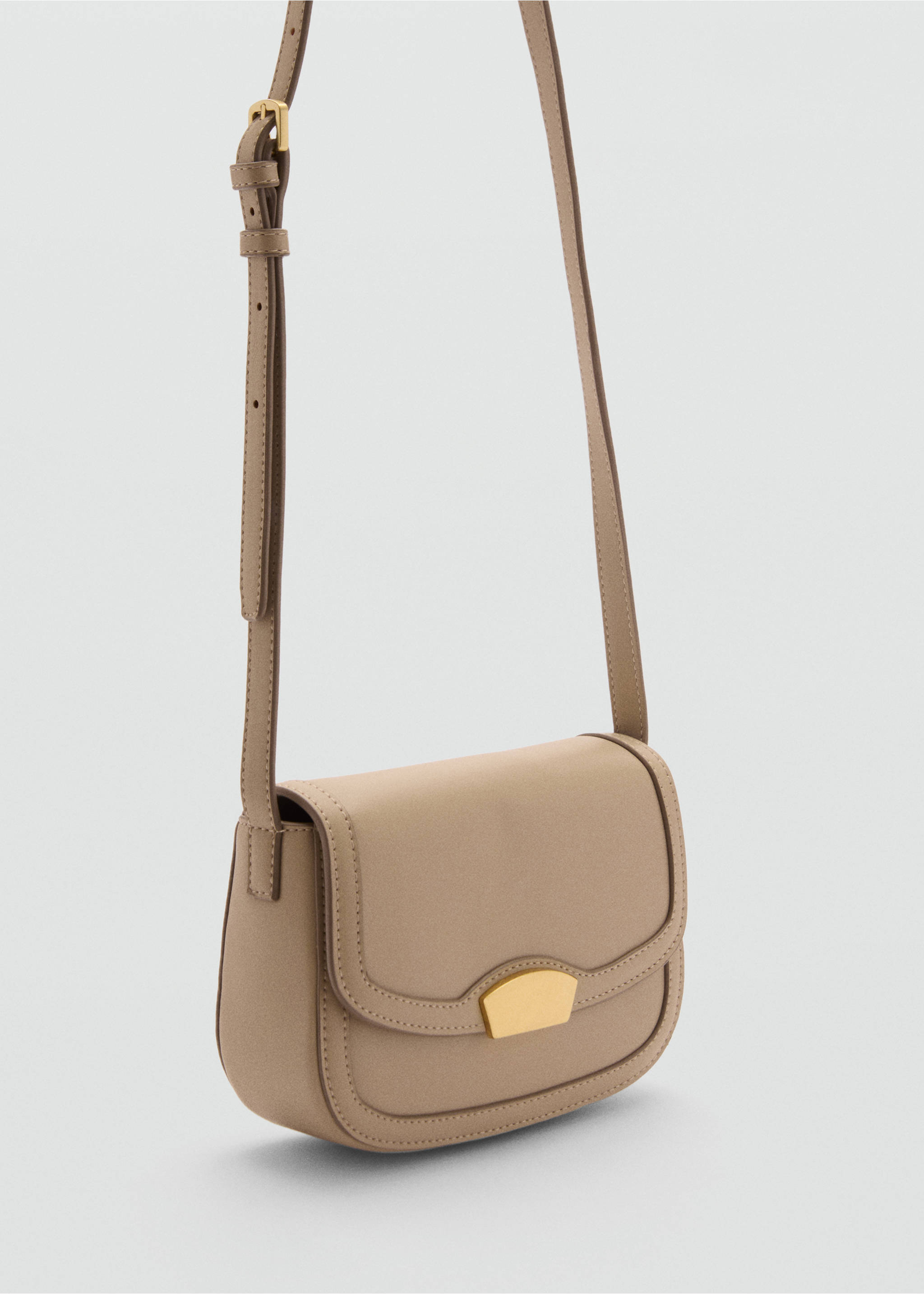 Crossbody bag with flap - Medium plane, Light/Pastel Brown. Ref: 87050406-00.