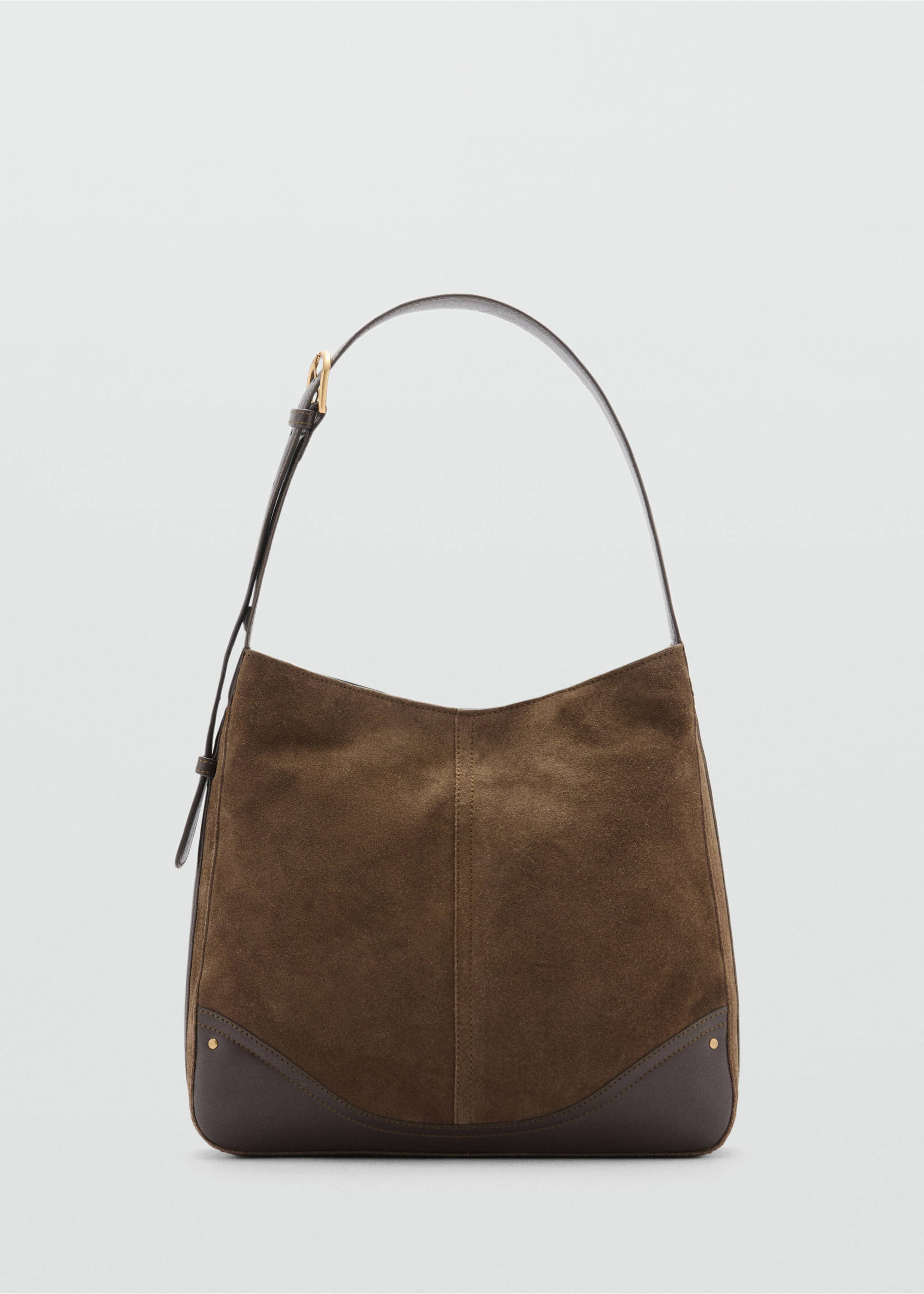 100% split leather bag with buckle - Article without model, Khaki. Ref: 87050417-00.