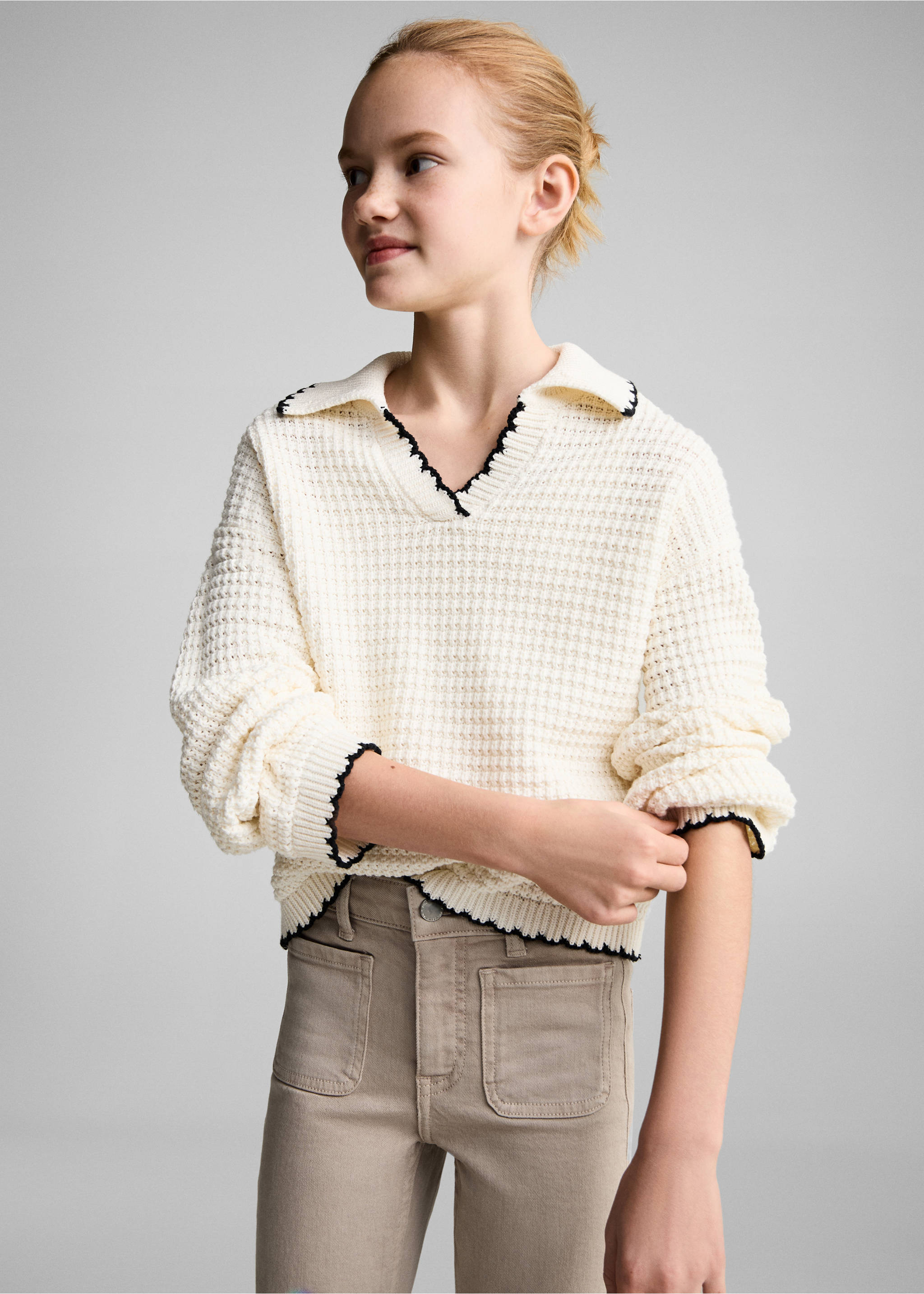 Flared jeans with pocket - Medium plane, Sand. Ref: 87050422-00.