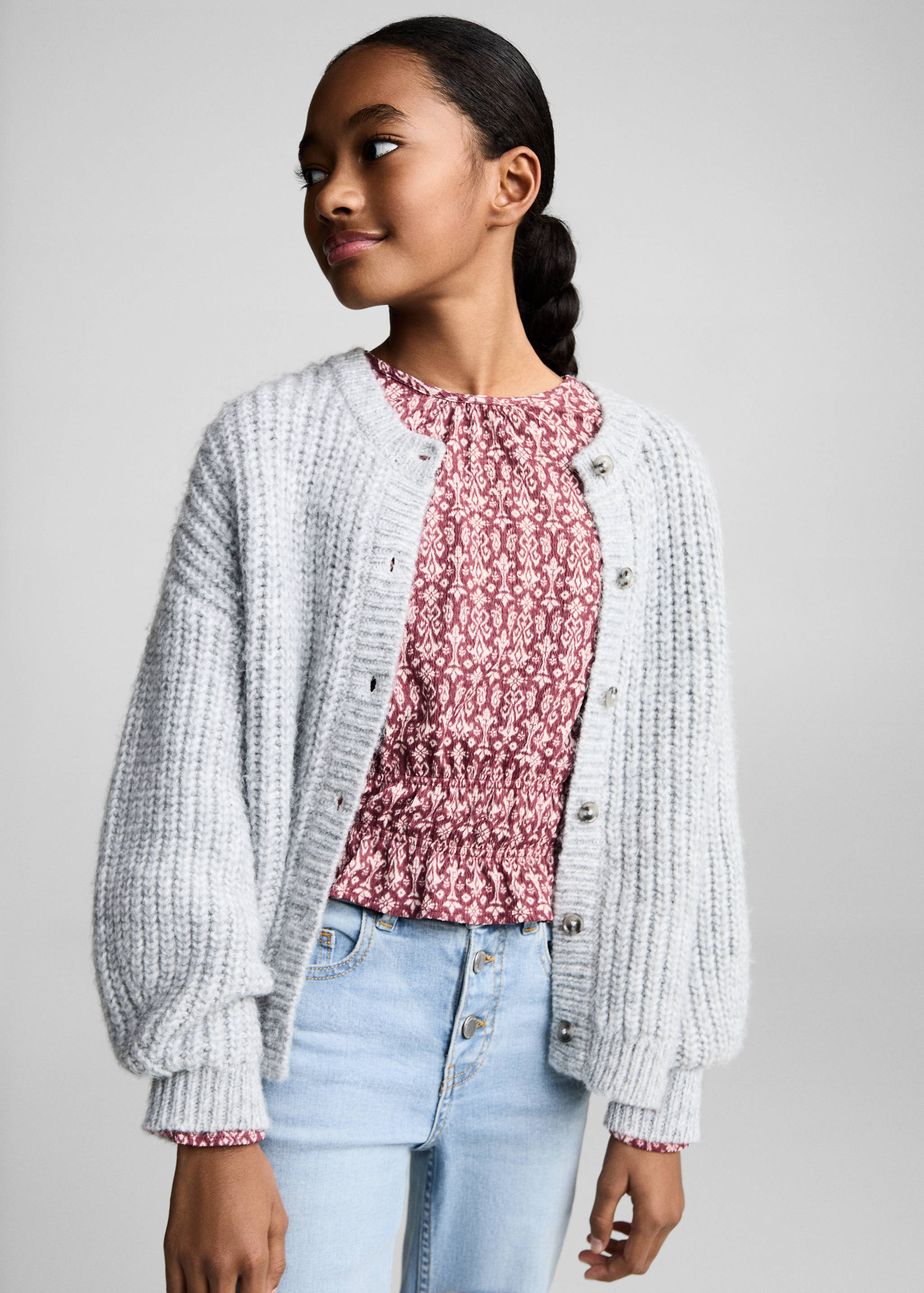 Džíny flared s knoflíky - Náhled ve středové rovině