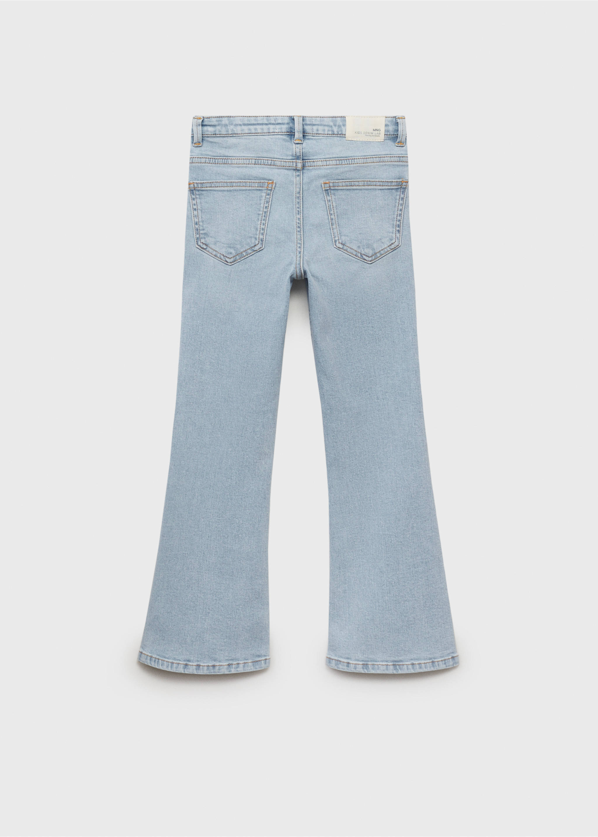 Džíny flared s knoflíky - Zadní strana zboží, Světle modrá. Ref: 87050423-00.
