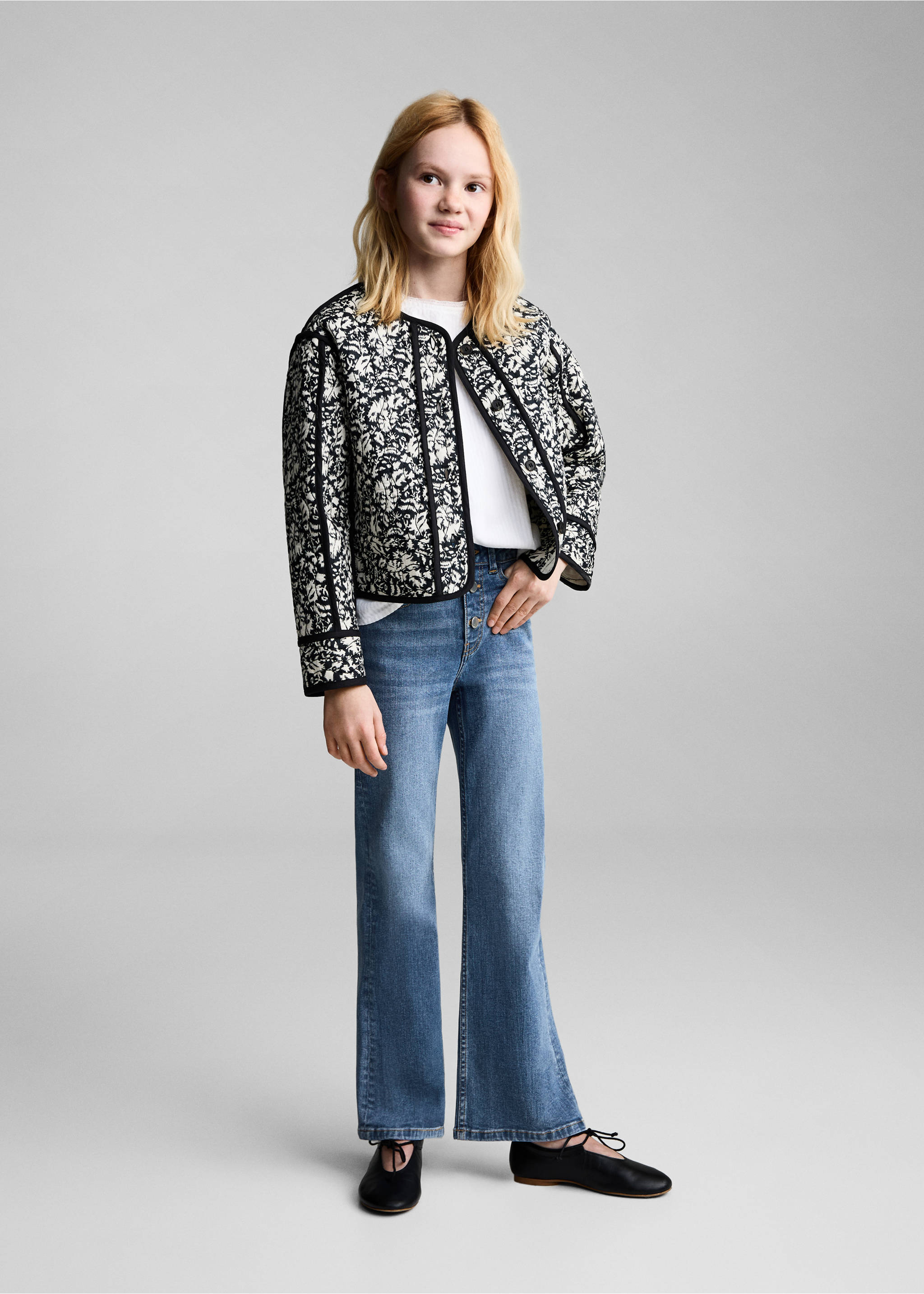 Buttons flare jeans - General plane, Medium Blue. Ref: 87050423-00.