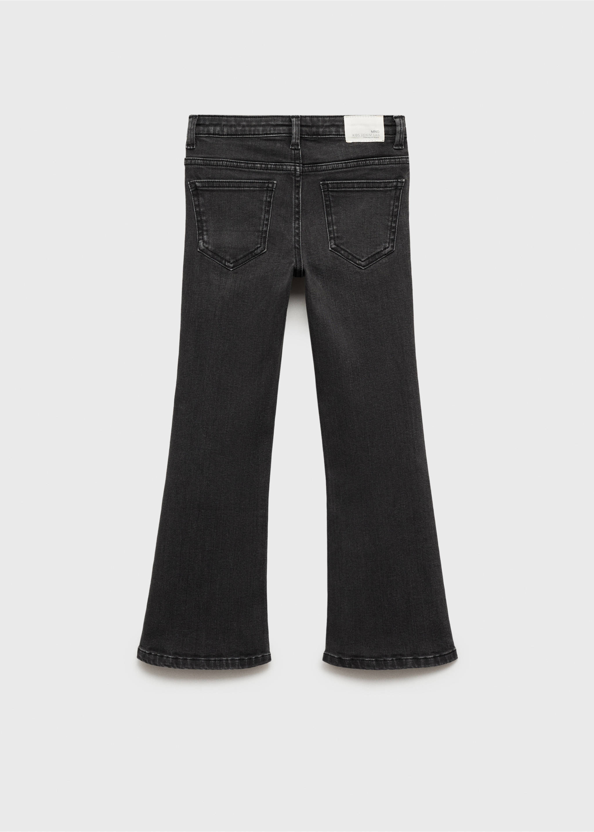 Džíny flared s knoflíky - Zadní strana zboží, Black denim. Ref: 87050423-00.