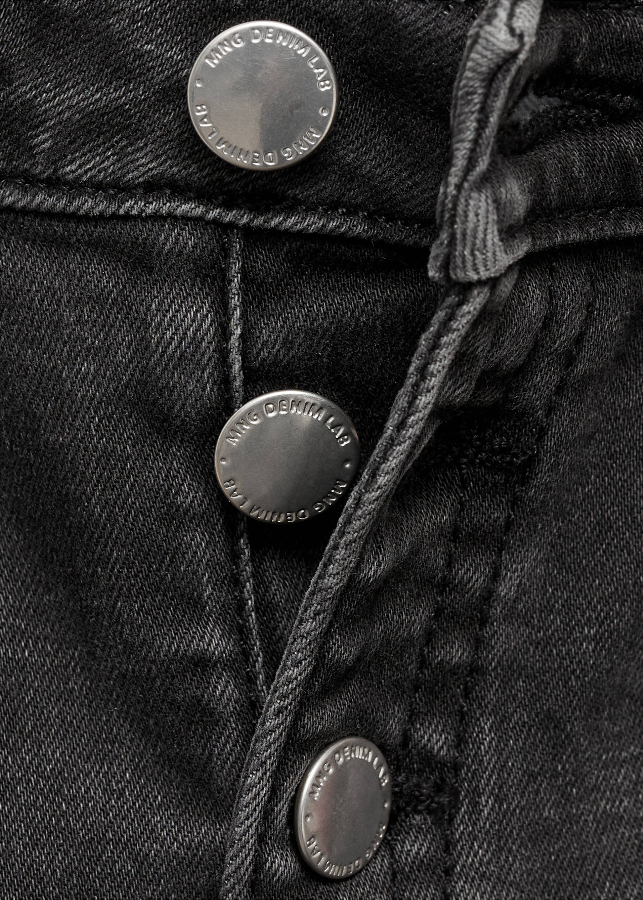 Džíny flared s knoflíky - Detail zboží 8, Black denim. Ref: 87050423-00.