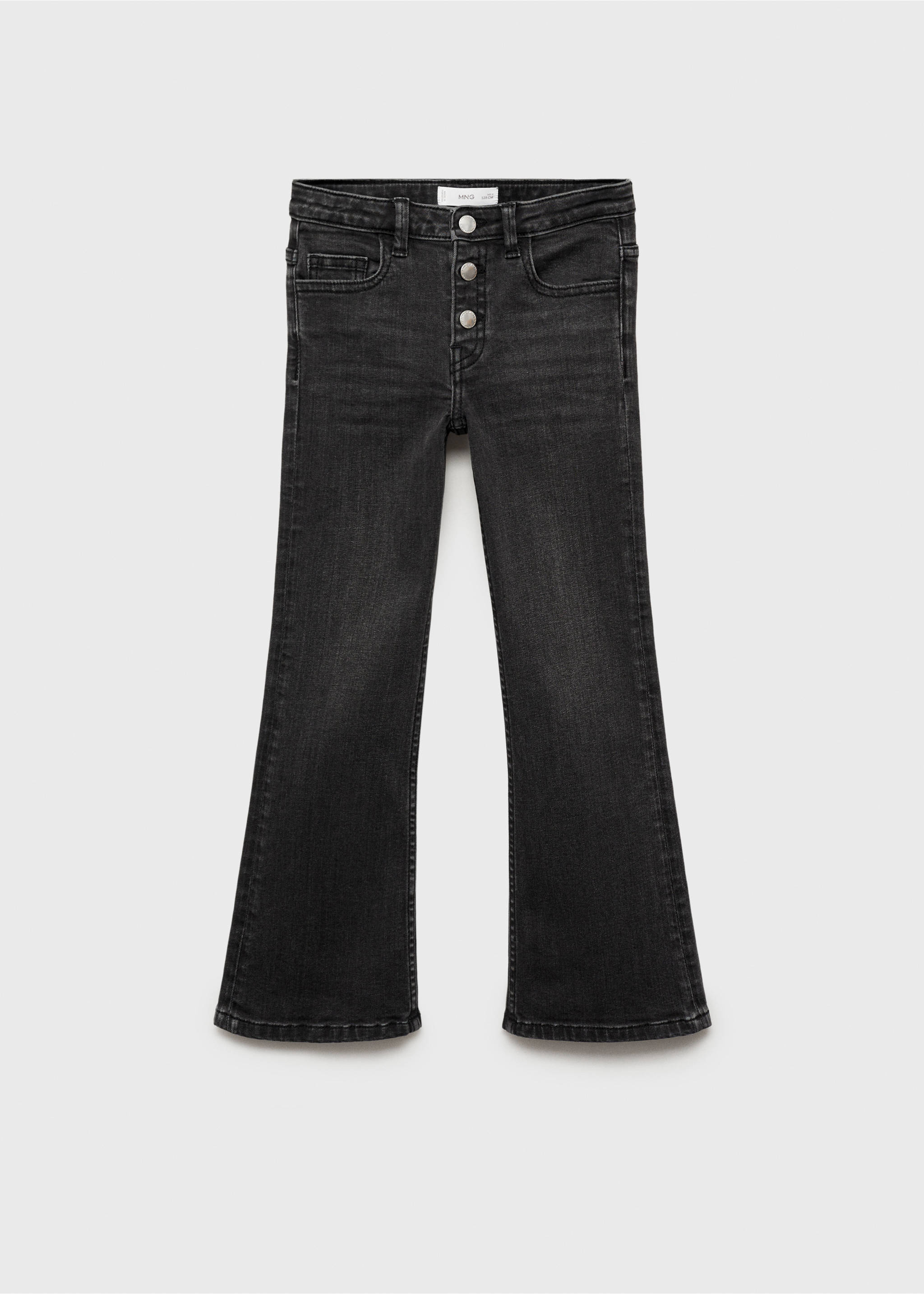 Jean flare boutons - Article sans modèle, Black denim. Ref: 87050423-00.