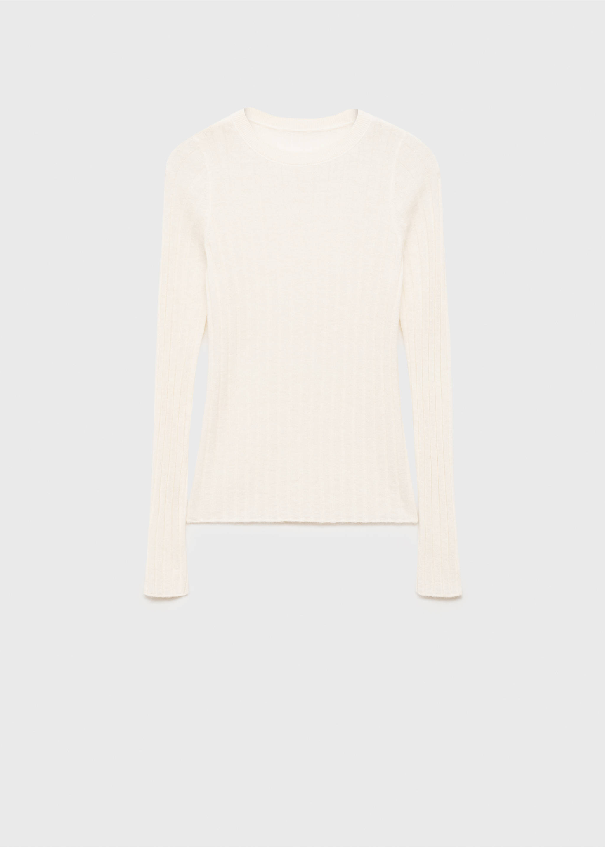 Ribbed round-neck sweater - Article without model, Off White. Ref: 87050426-00.