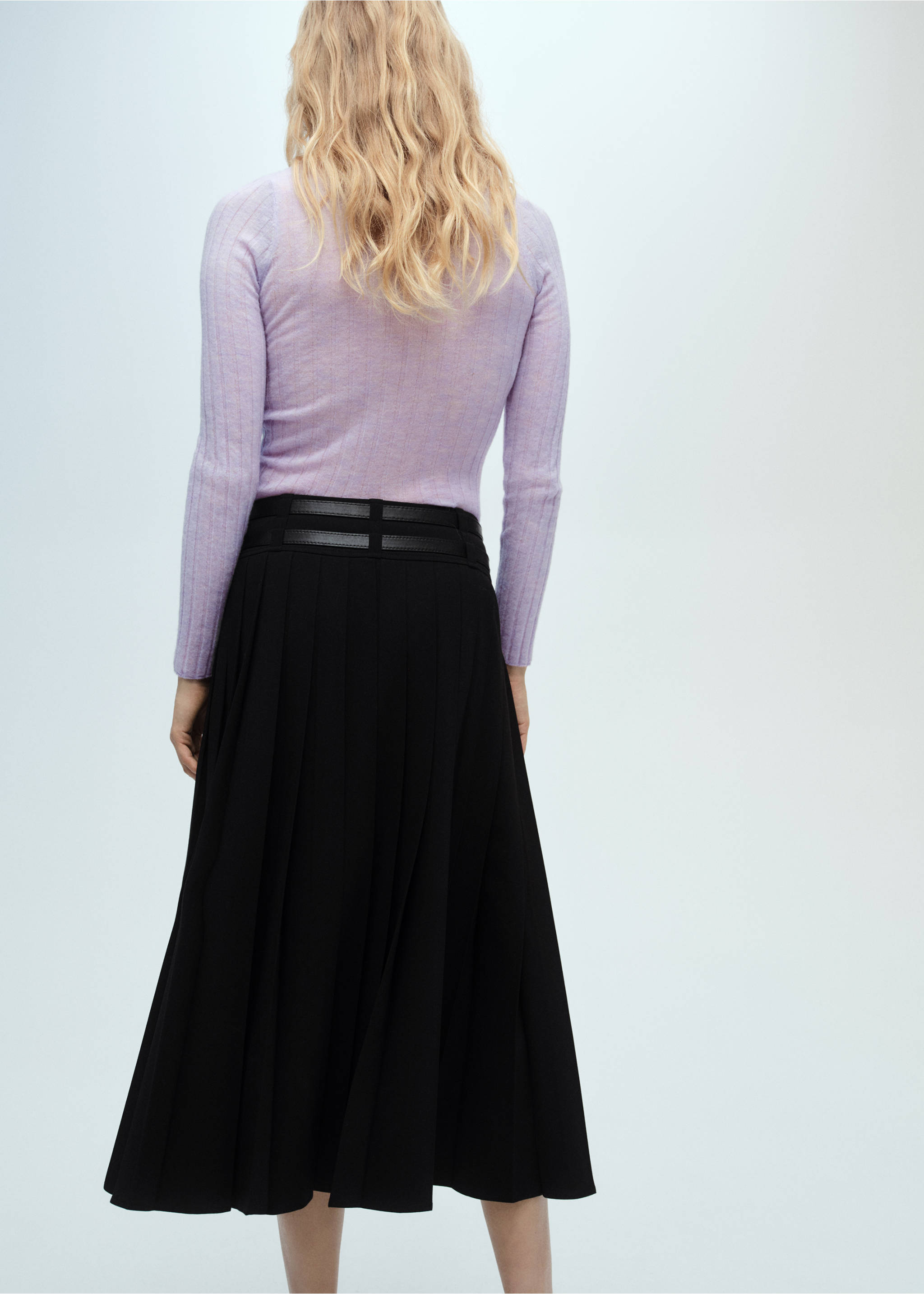 Jersey canalé cuello redondo - Reverso del artículo, Morado claro/pastel. Ref: 87050426-00.