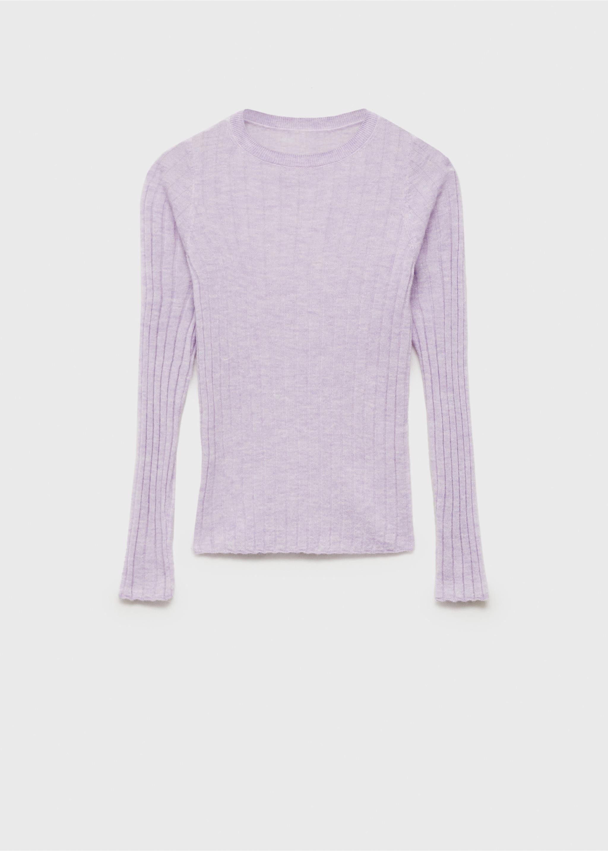 Jersey canalé cuello redondo - Artículo sin modelo, Morado claro/pastel. Ref: 87050426-00.