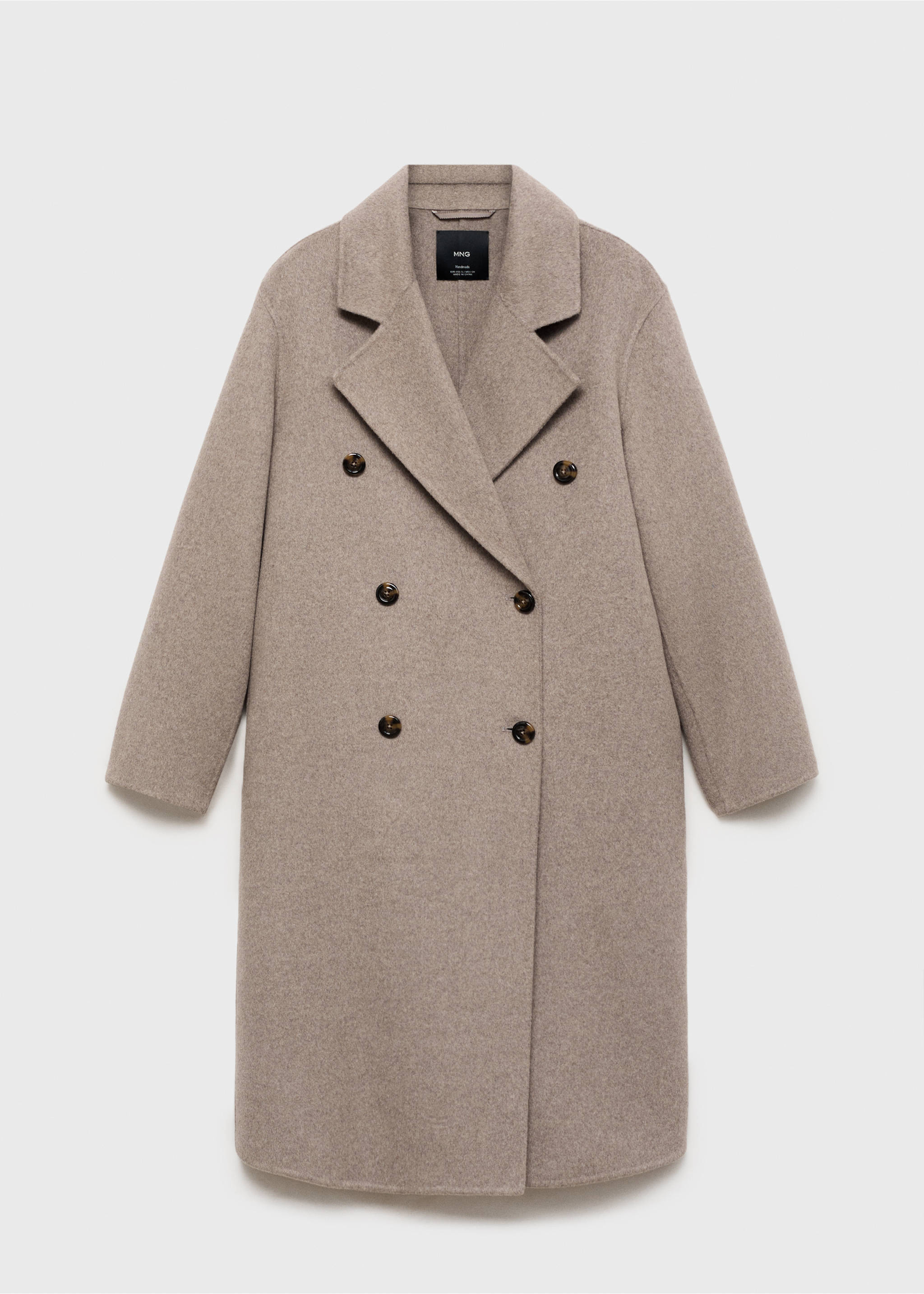 Oversize handmade long coat - Article without model, Medium Brown. Ref: 87050427-00.