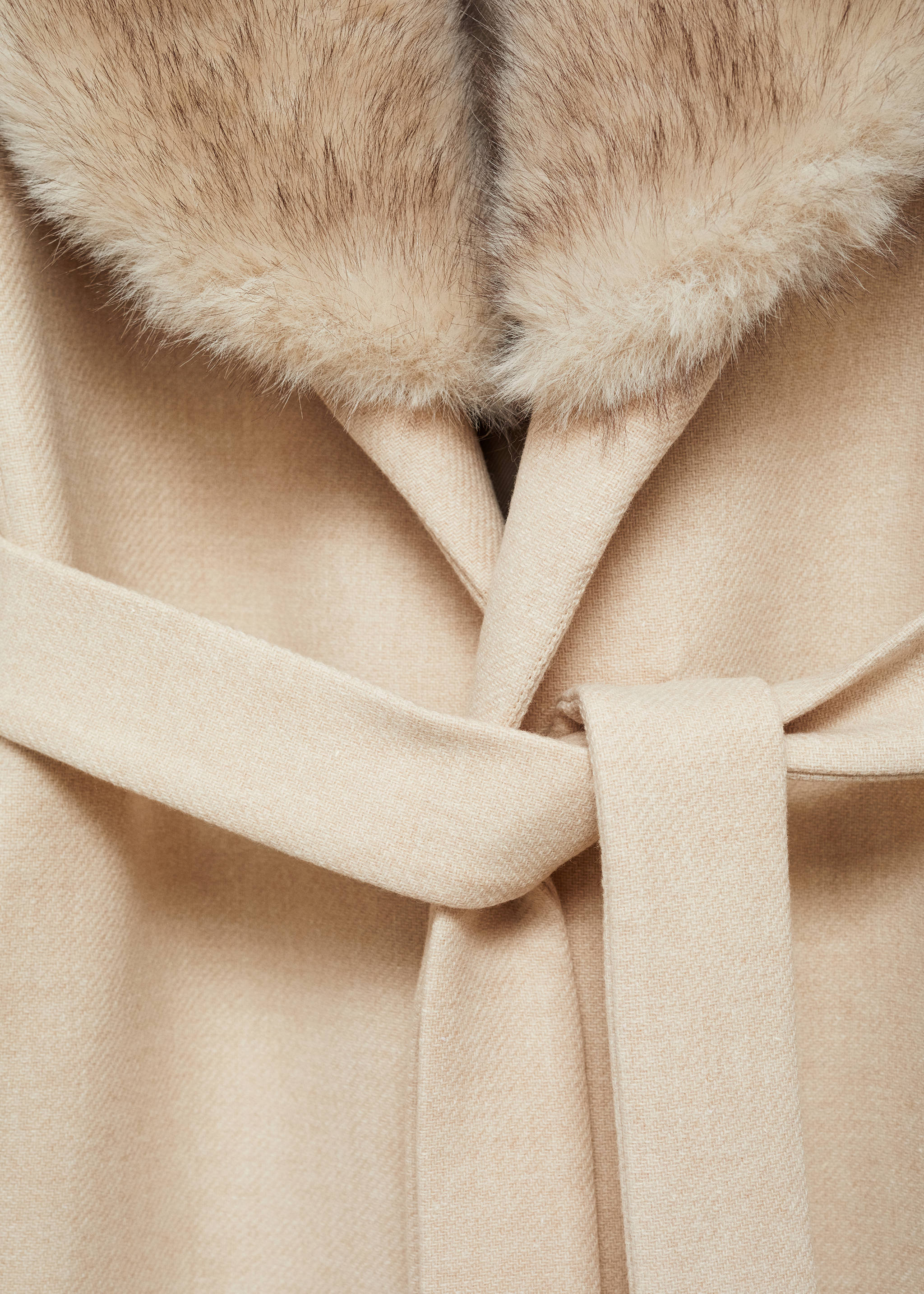 Płaszcz z wełny manteco z odpinanym kołnierzem - Szczegóły artykułu 0