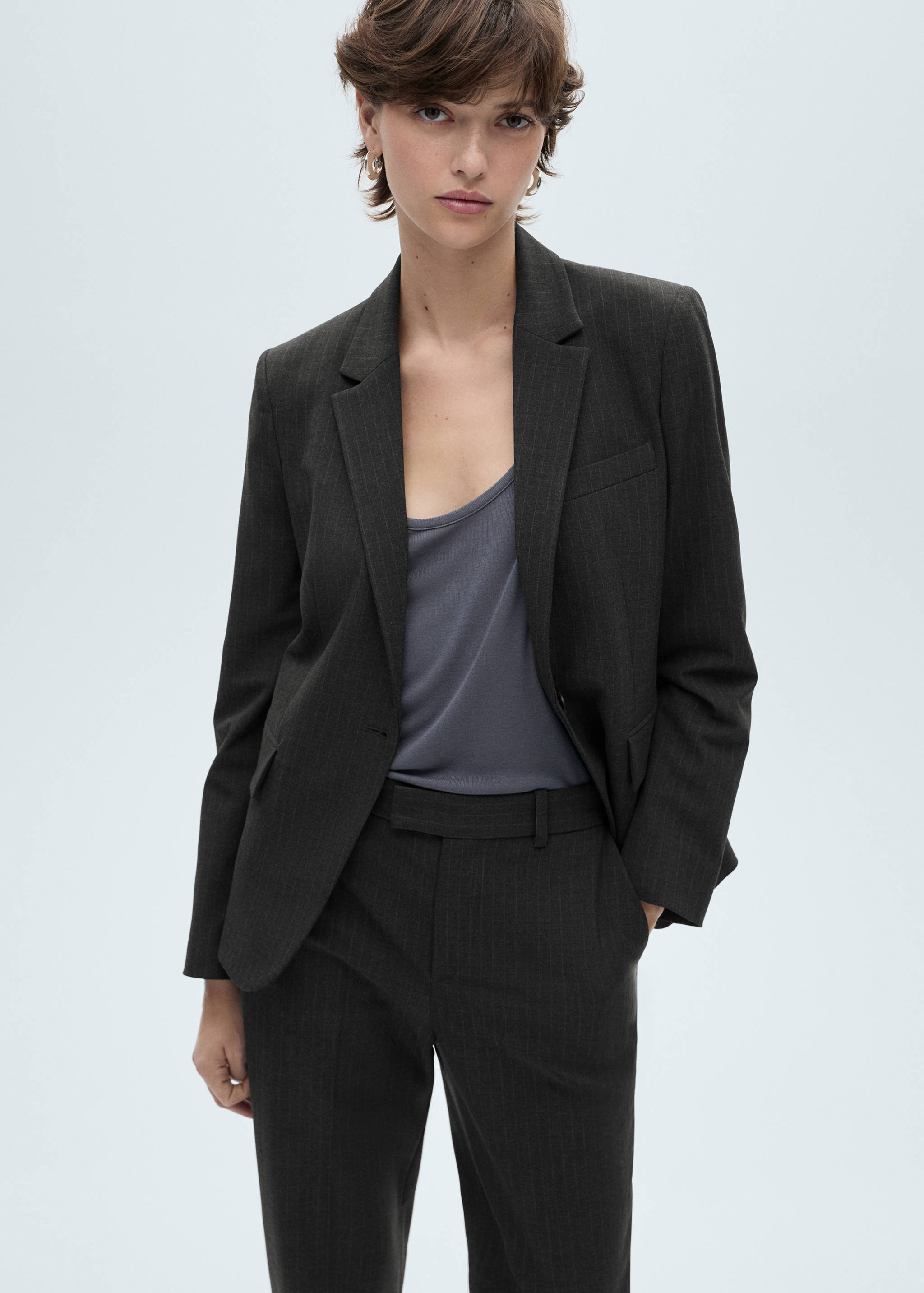 Pinstripe suit trousers - Details of the article 1