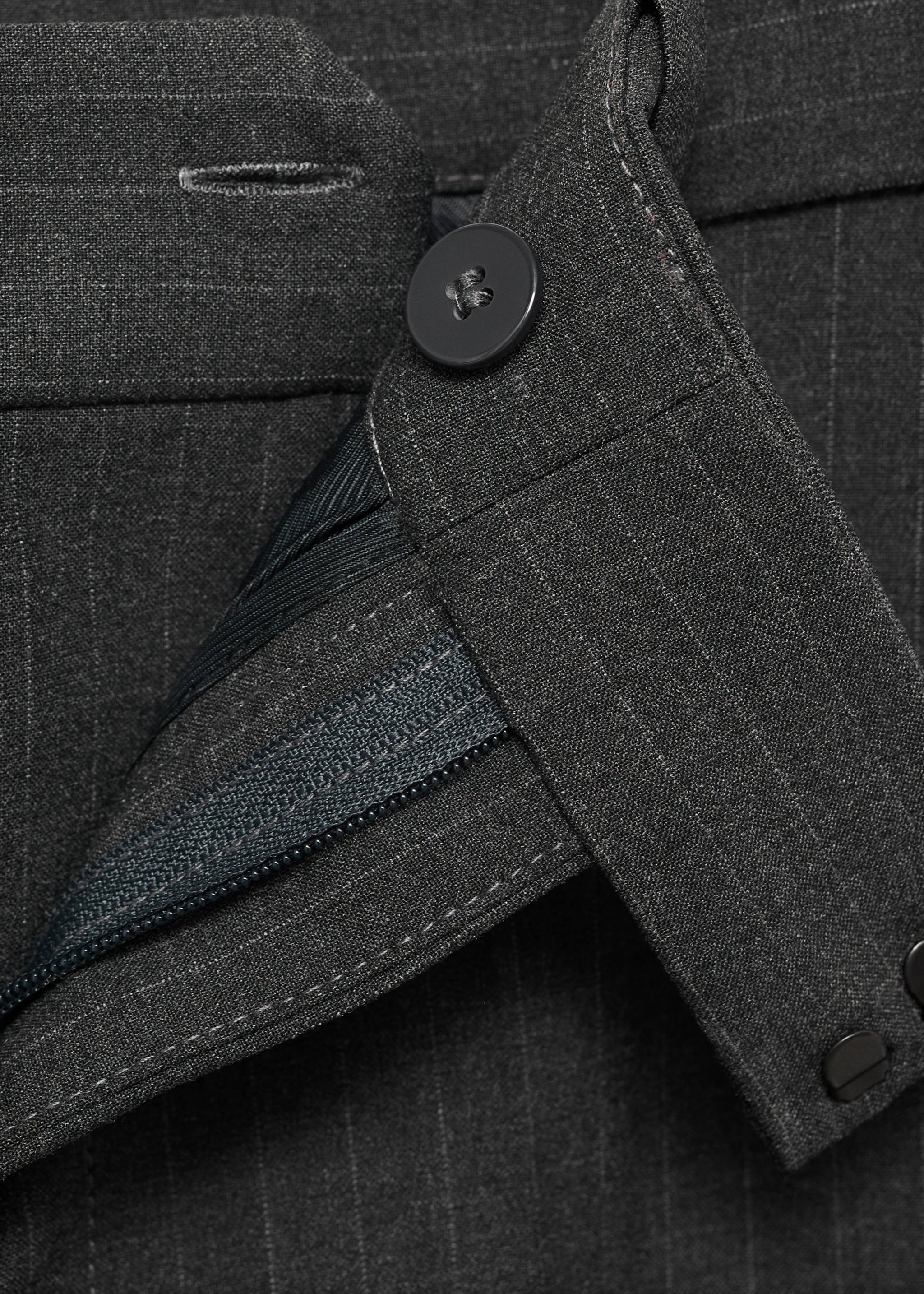 Pinstripe suit trousers - Details of the article 8, Dark Heather Grey. Ref: 87050451-00.