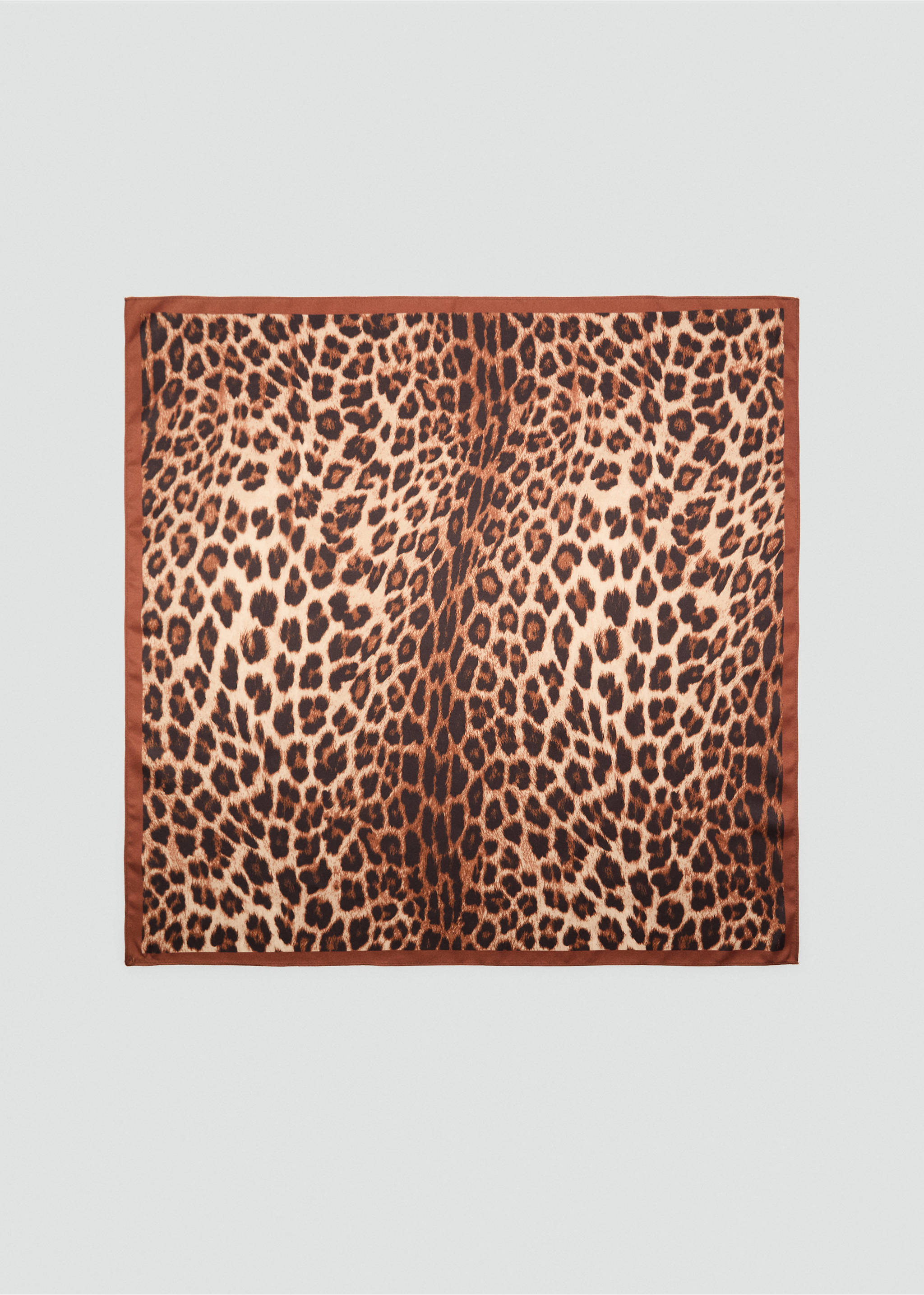 Leopard printed scarf - Article without model, Brown. Ref: 87050454-00.
