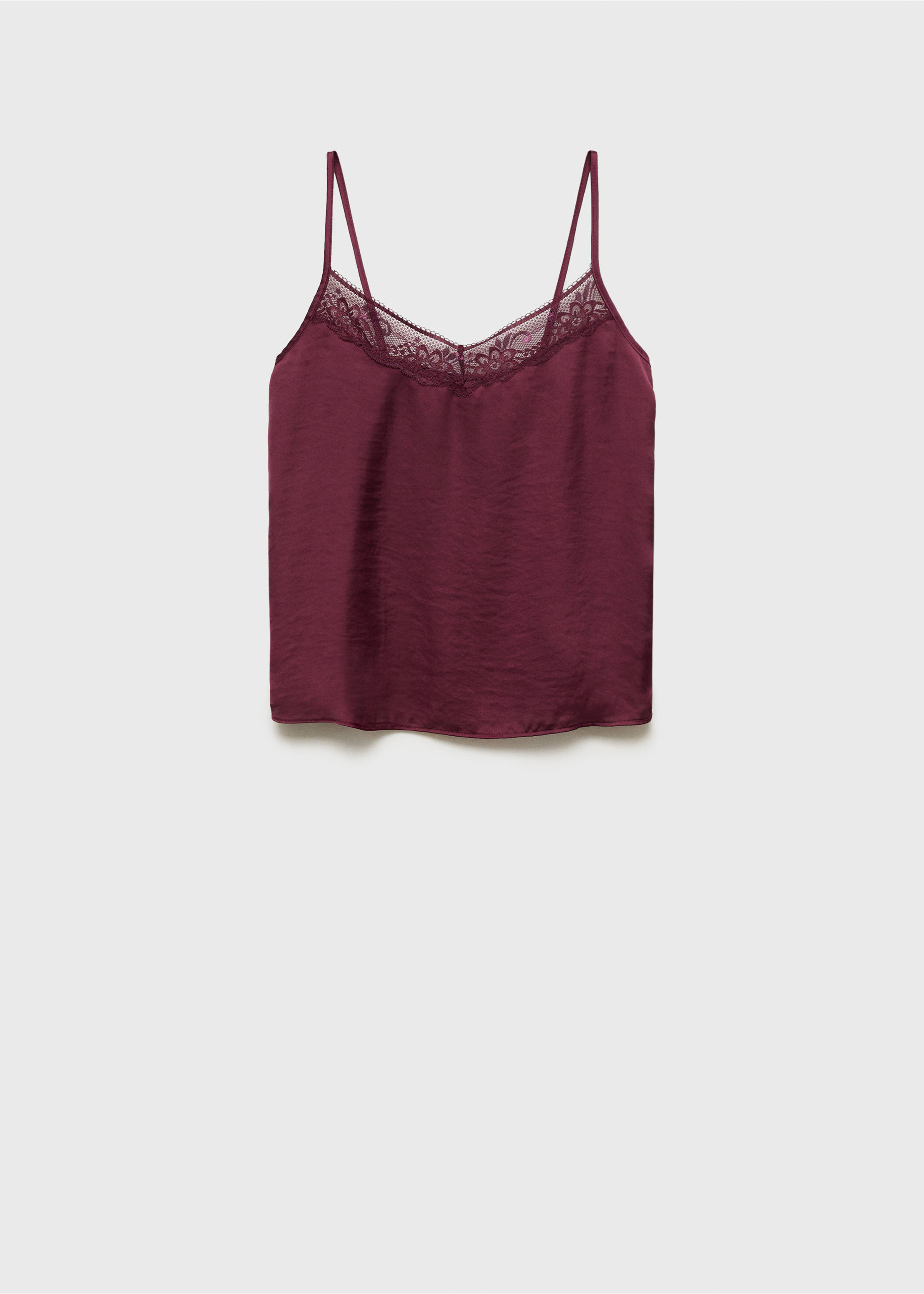 Openwork detail top - Article without model, Burgundy. Ref: 87050458-00.