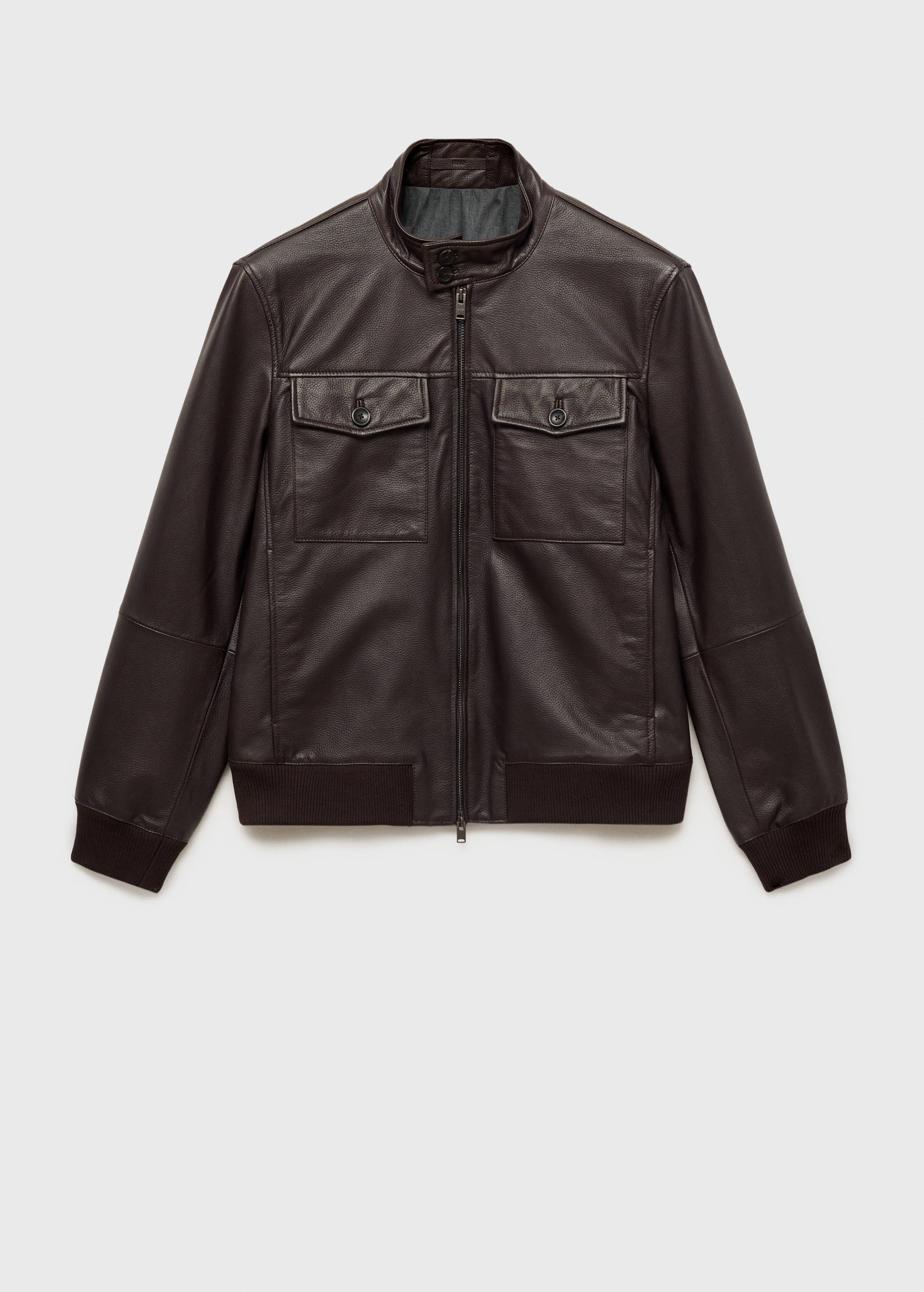Blouson biker cuir poches - Article sans modèle