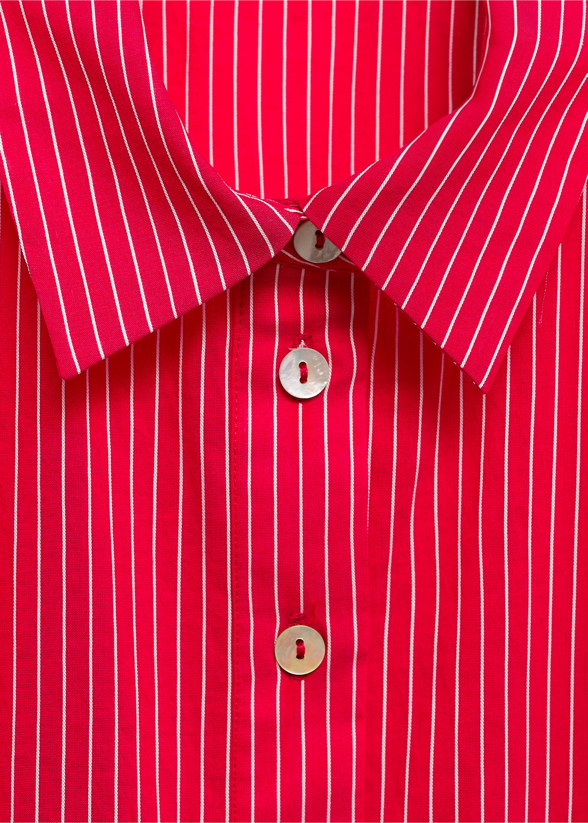 Robe chemise coton rayures - Détail de l'article 8, Rouge. Ref: 87050577-00.