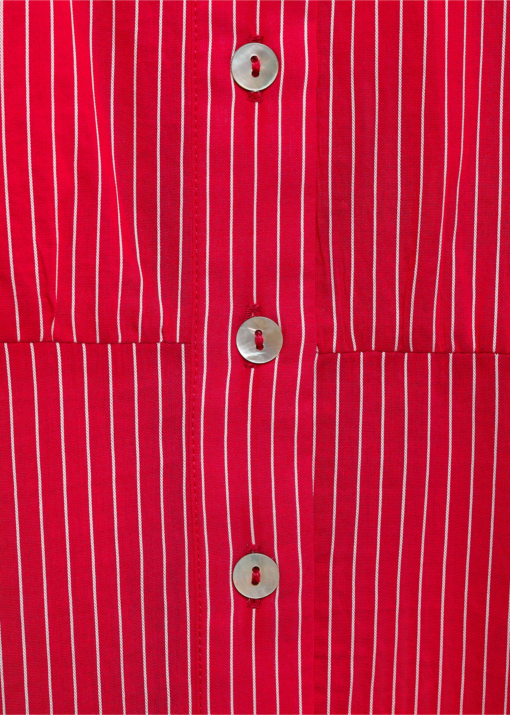 Robe chemise coton rayures - Détail de l'article 0, Rouge. Ref: 87050577-00.