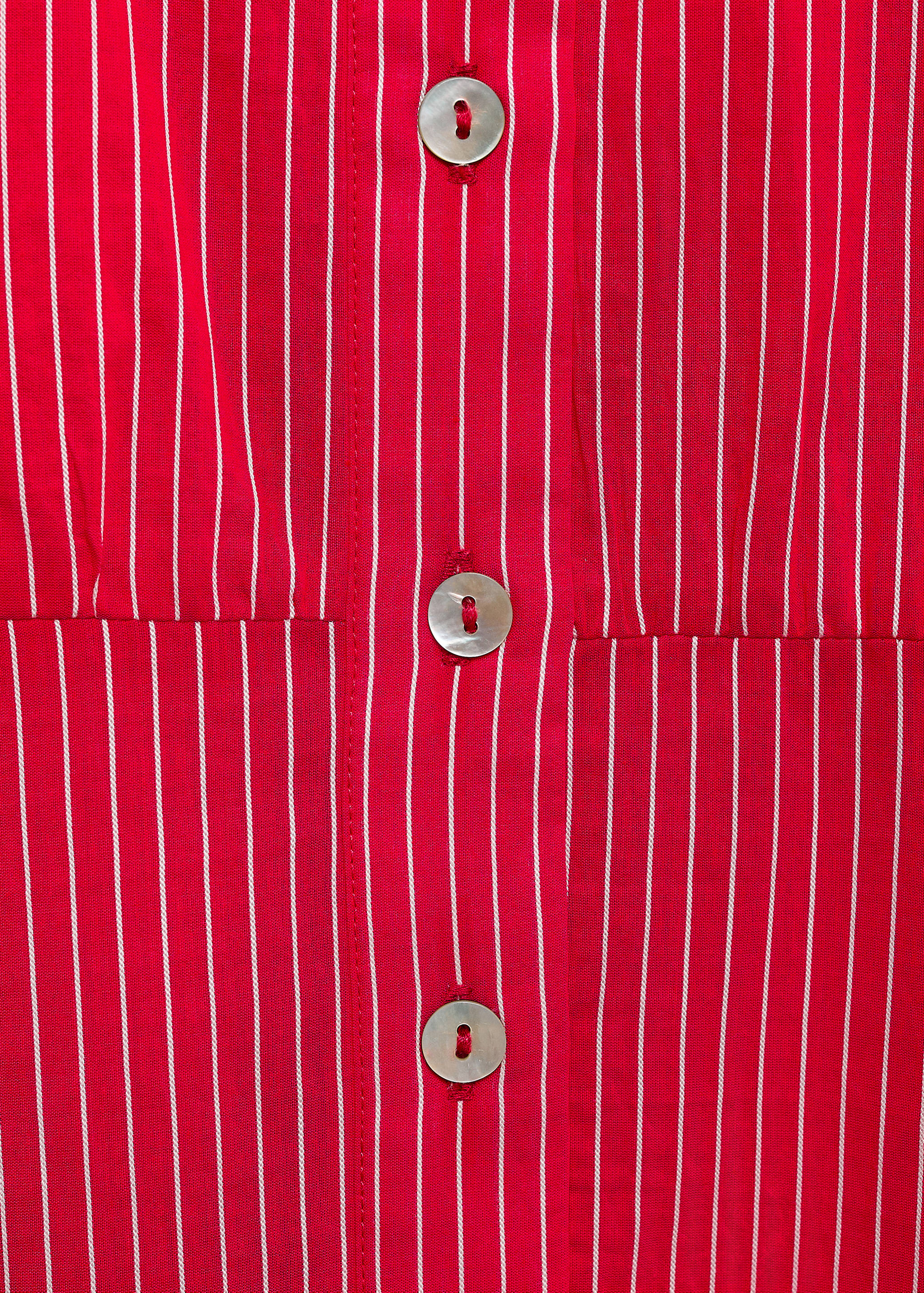 Vestido camisero algodón rayas - Detalle del artículo 0