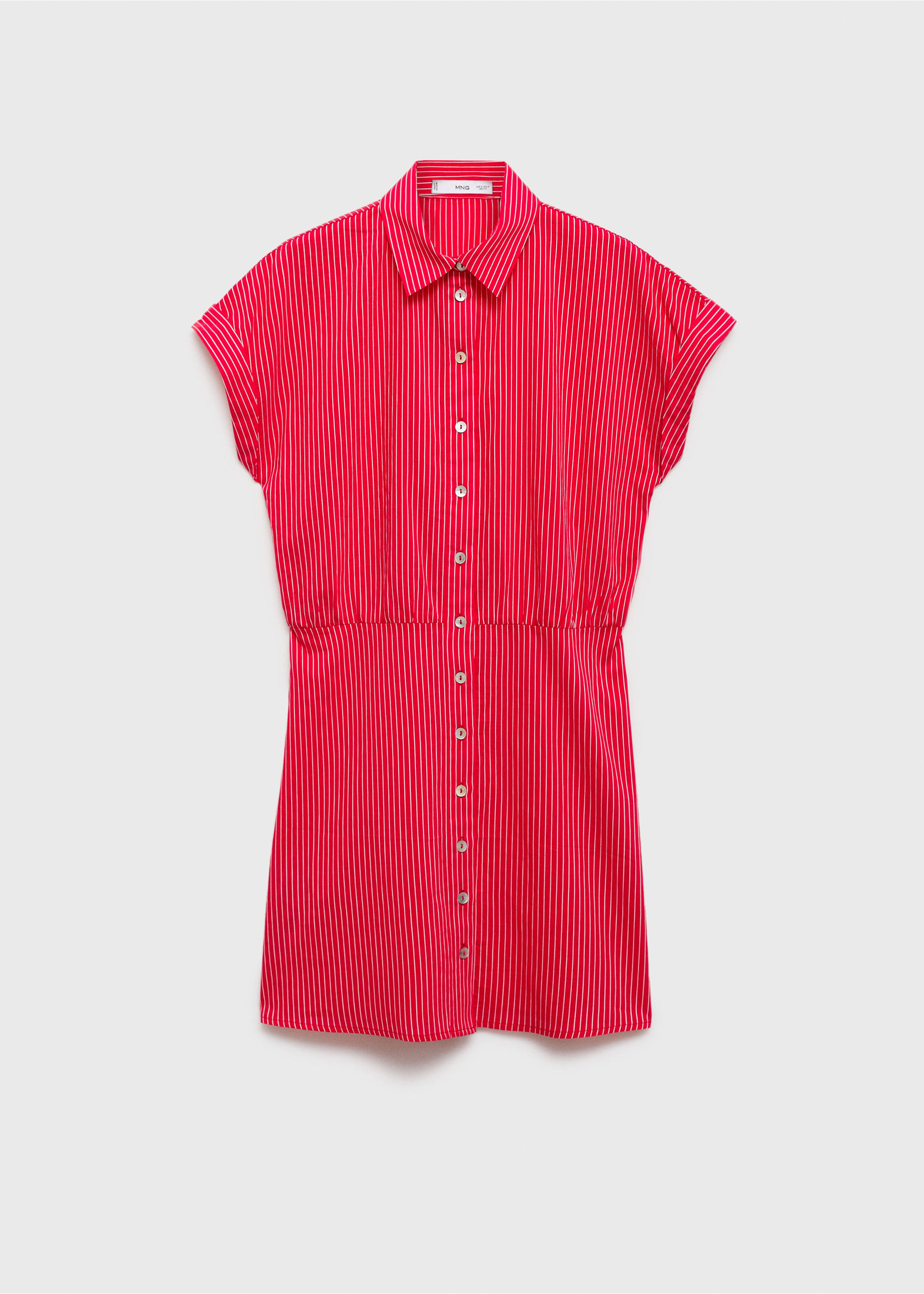 Robe chemise coton rayures - Article sans modèle, Rouge. Ref: 87050577-00.