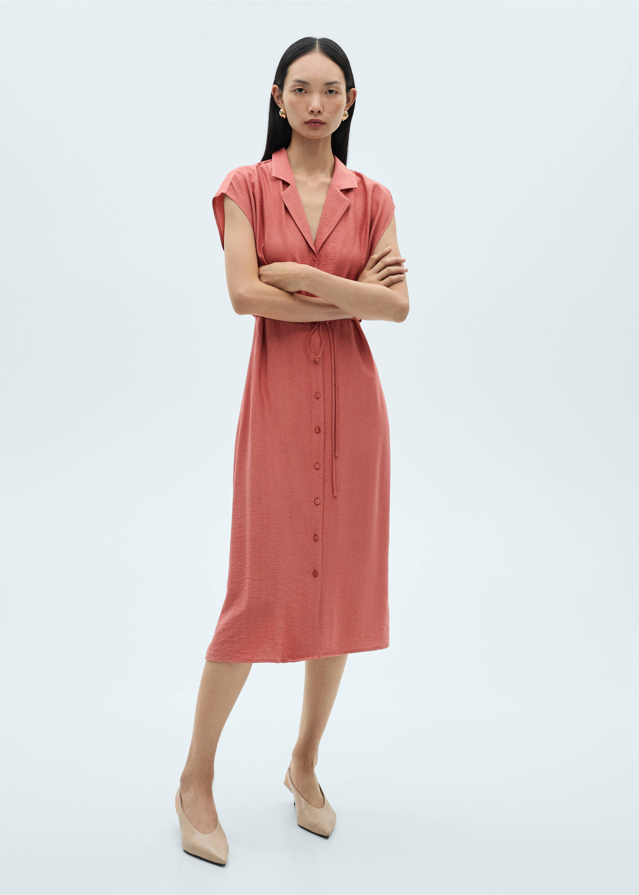 Hemdkleid mit Taillenband - Allgemeine Ansicht, Rosa. Ref: 87050578-00.