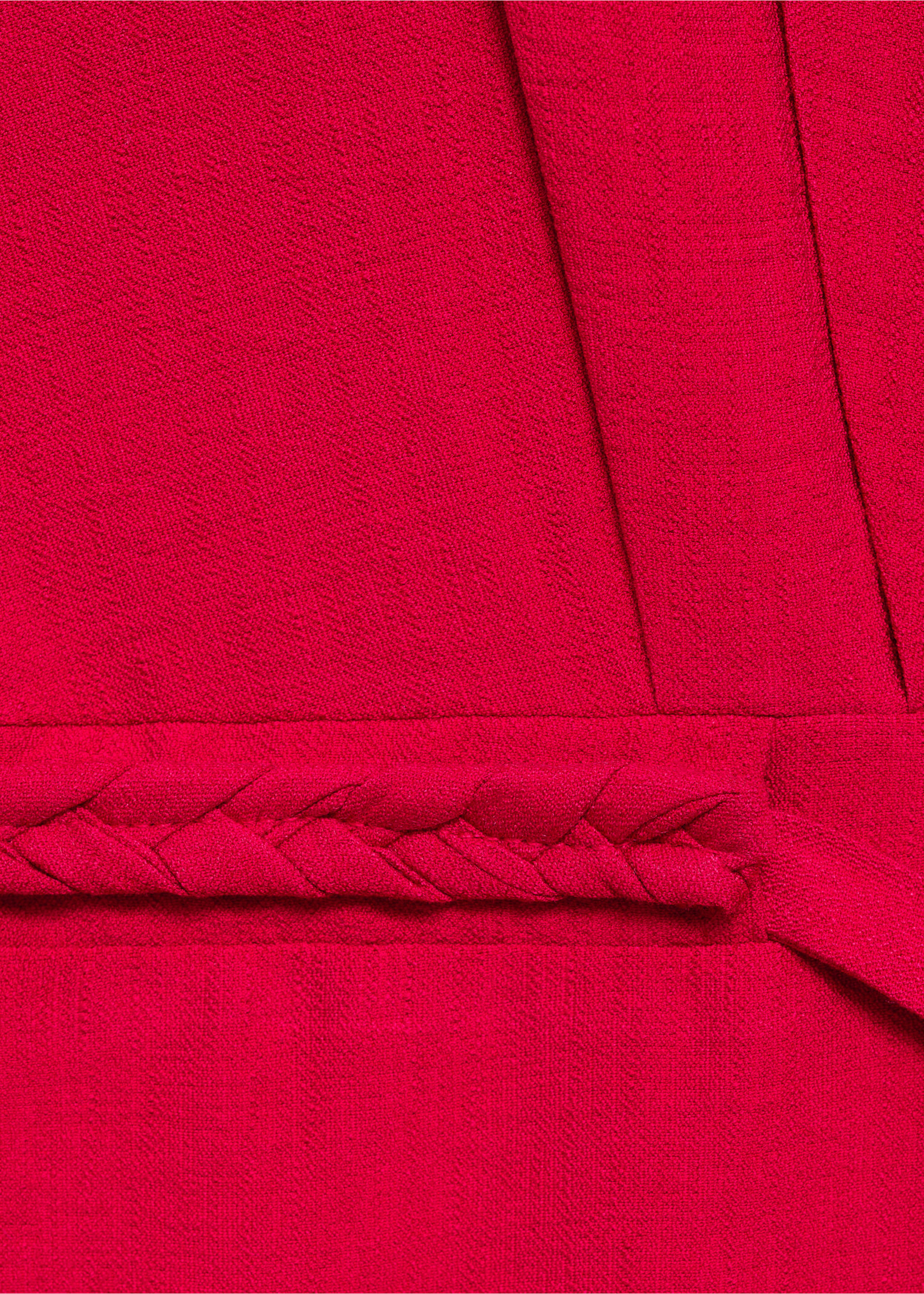 Cotton dress with dart detail - Details of the article 0, Red. Ref: 87050579-00.