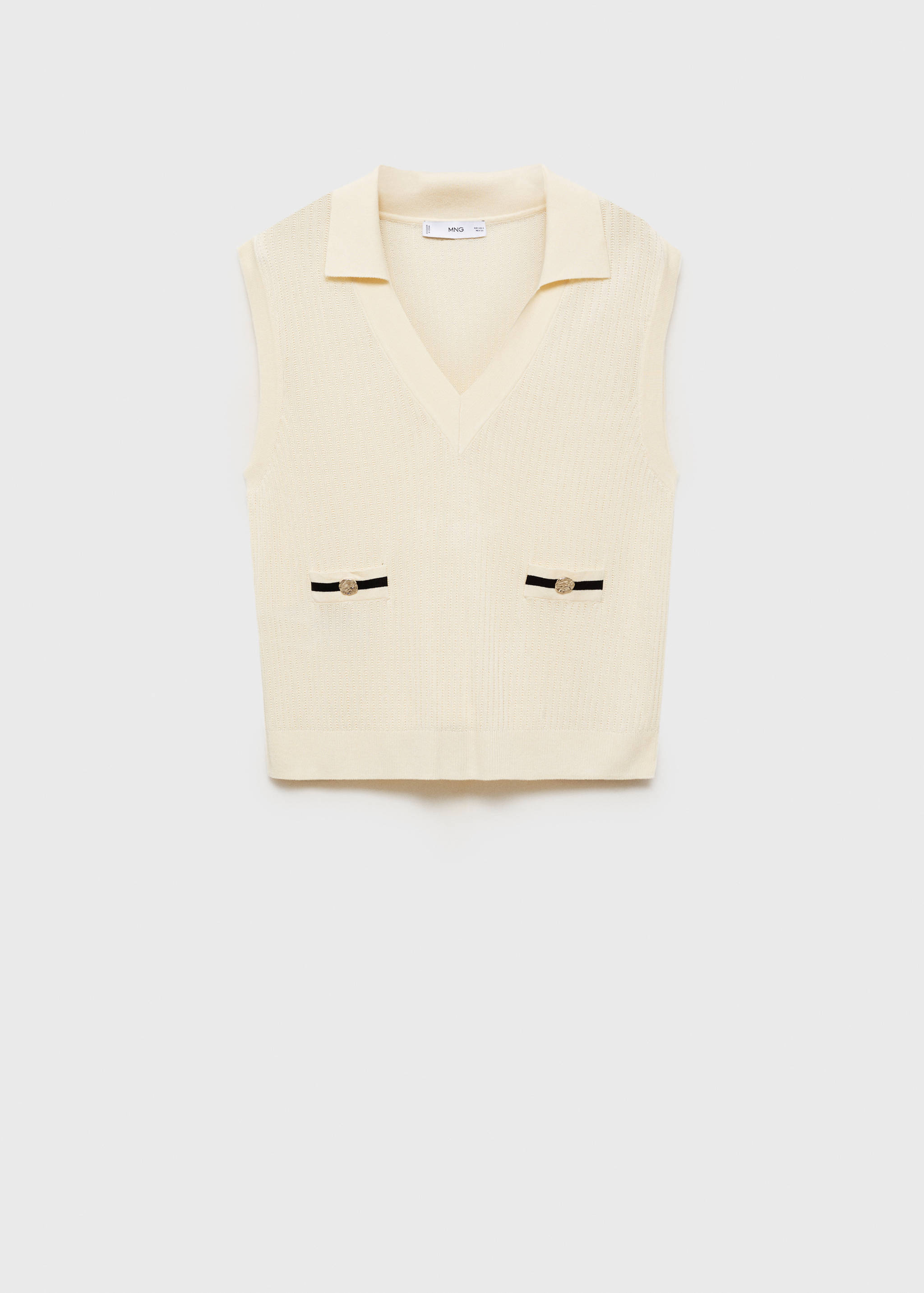 Knitted gilet with contrasting pockets - Article without model