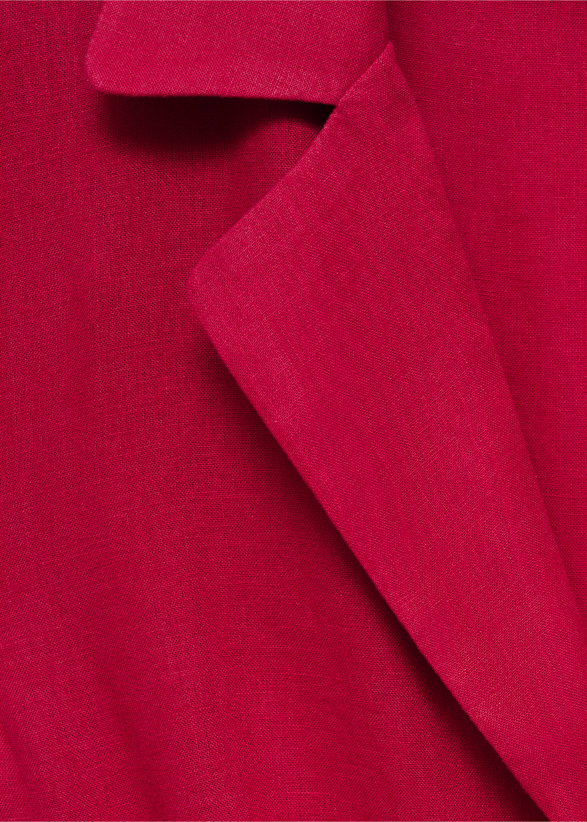 Hemdblusenkleid aus Leinen mit Gürtel - Detail des Artikels 8, Fuchsia. Ref: 87050590-00.