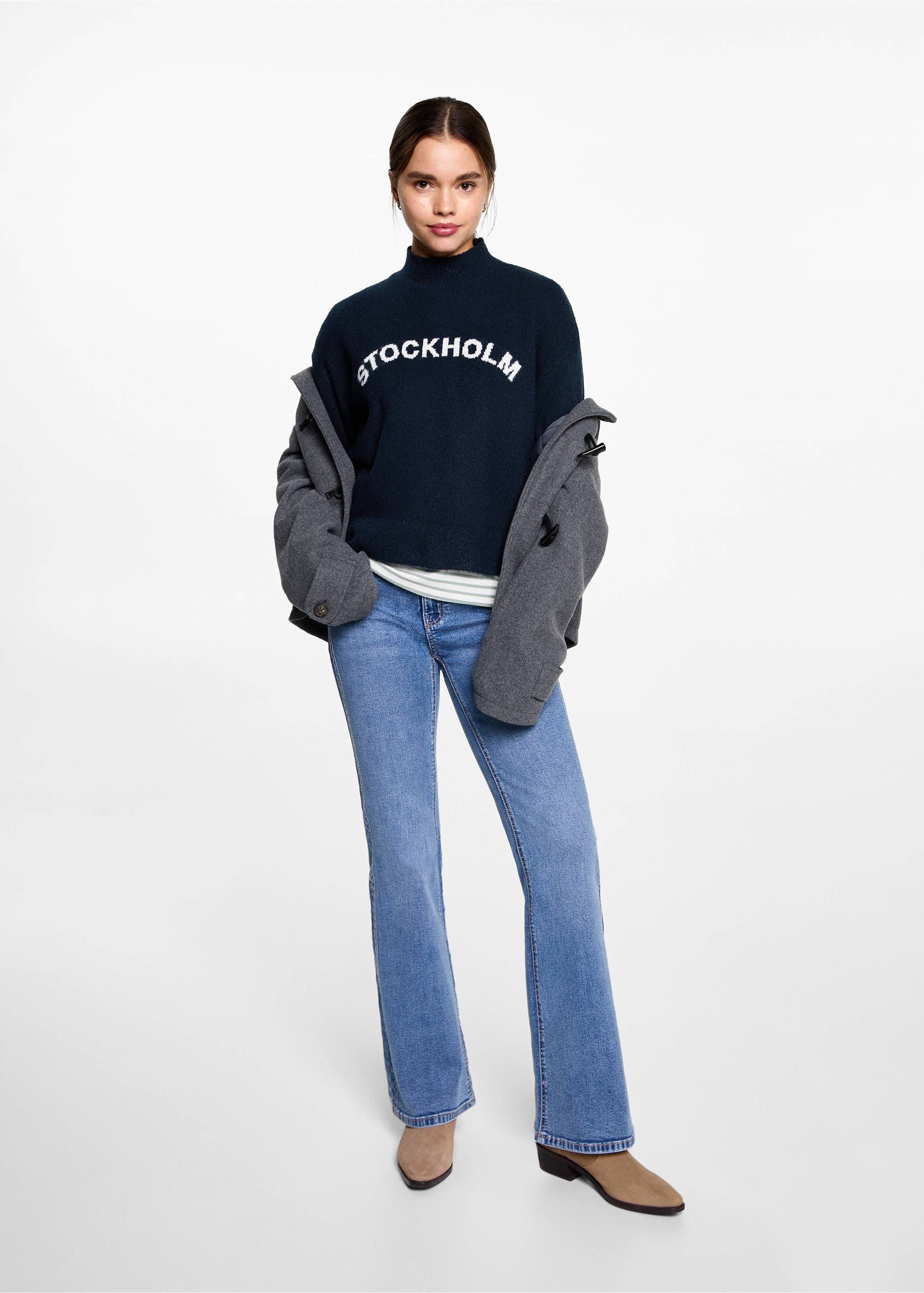 Message knitted sweater - General plane, Dark Navy. Ref: 87050592-00.