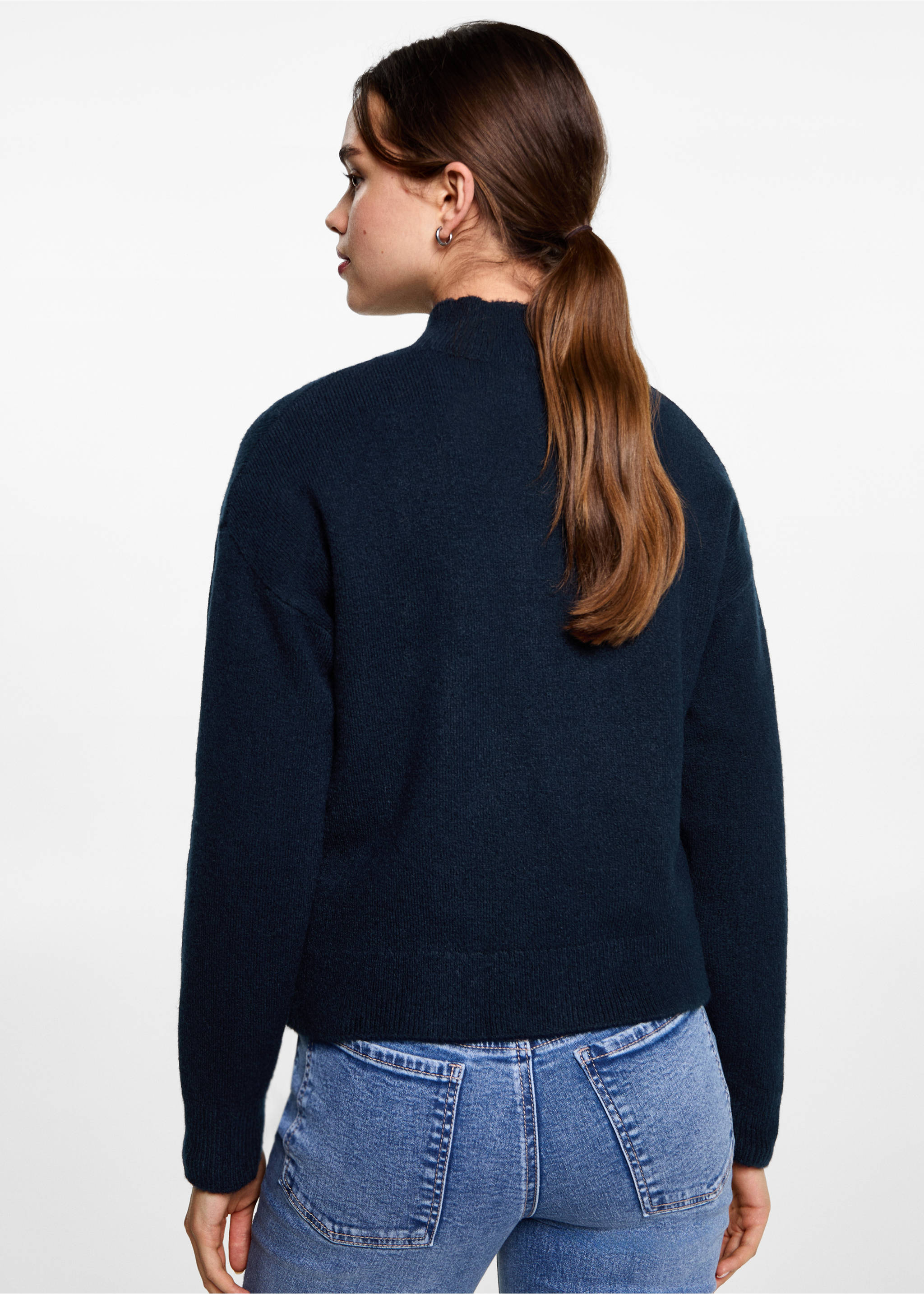 Message knitted sweater - Reverse of the article, Dark Navy. Ref: 87050592-00.