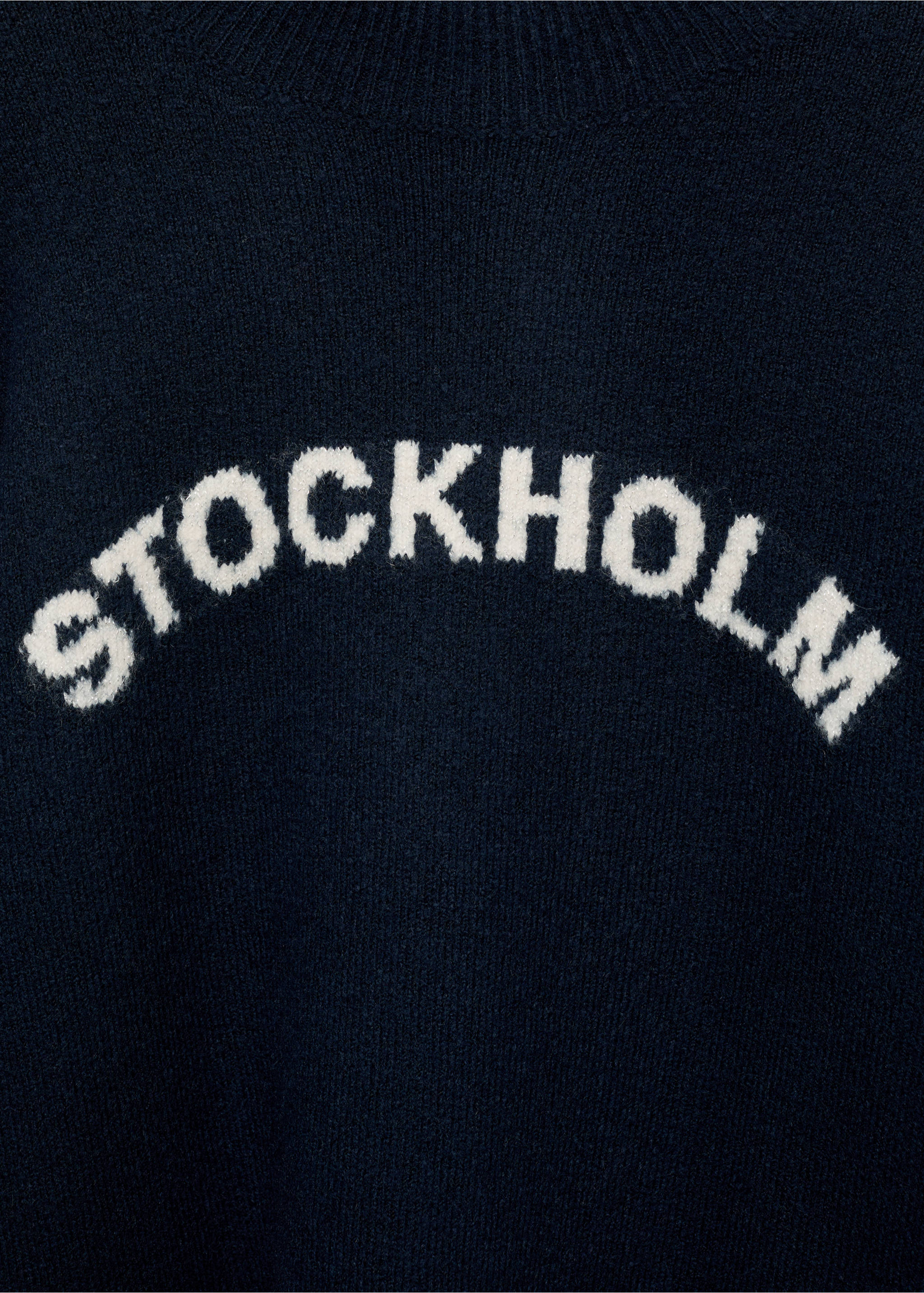 Message knitted sweater - Details of the article 8, Dark Navy. Ref: 87050592-00.