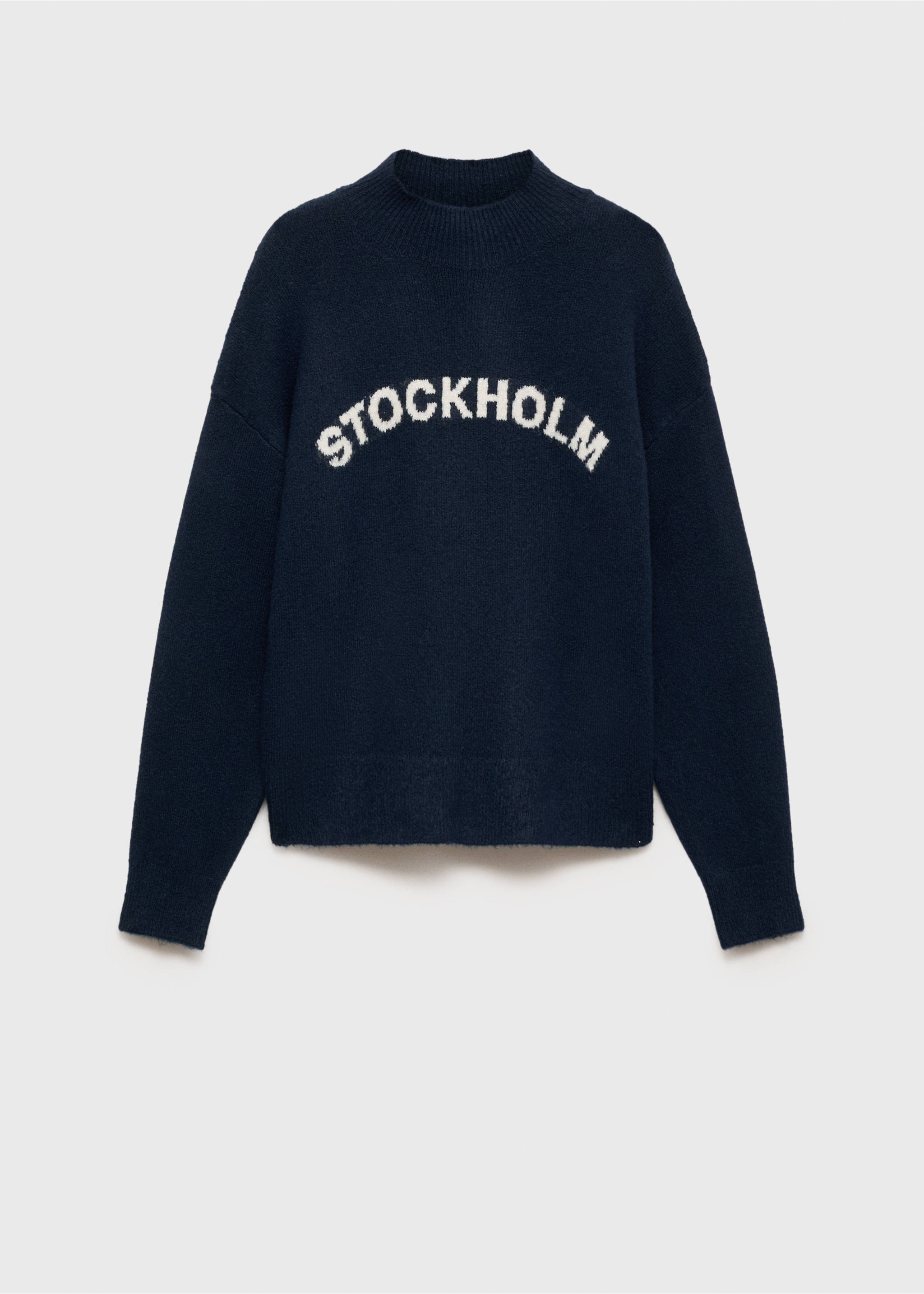 Message knitted sweater - Article without model, Dark Navy. Ref: 87050592-00.
