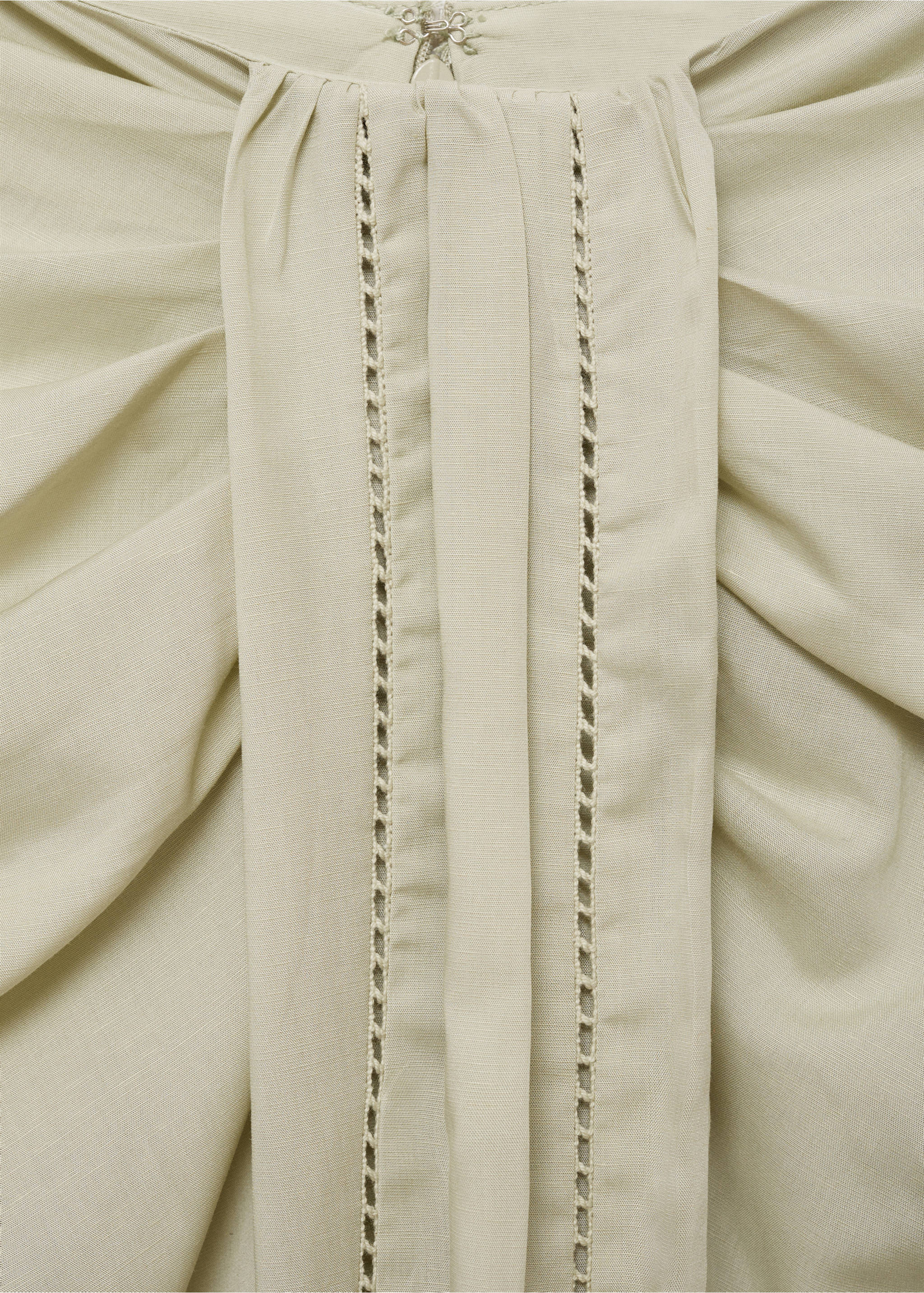 Draped midi skirt - Details of the article 8, Aqua Green. Ref: 87050596-00.