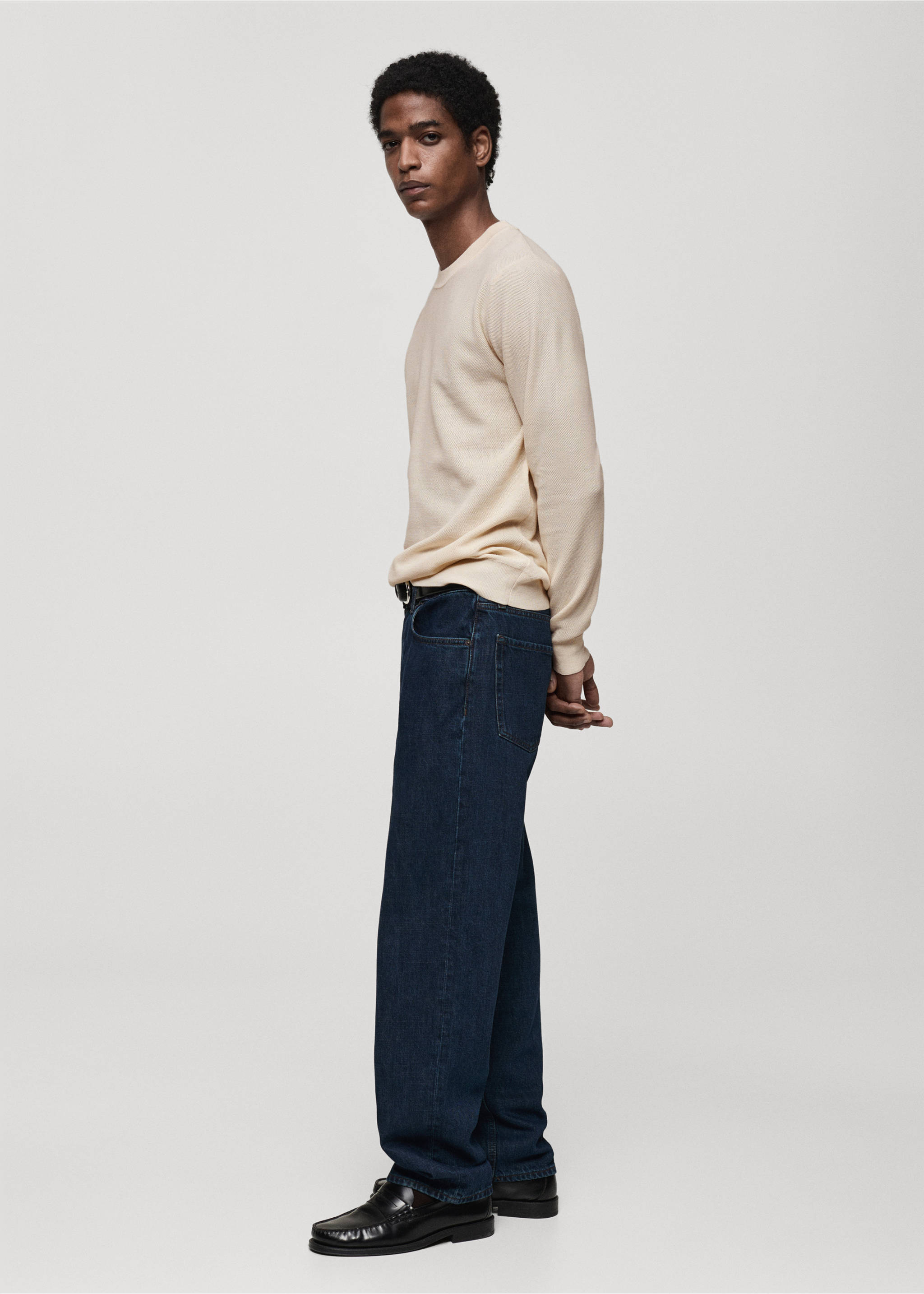 Jersey punto algodón microestructura - Detalle del artículo 2, Blanco roto. Ref: 87050599-00.