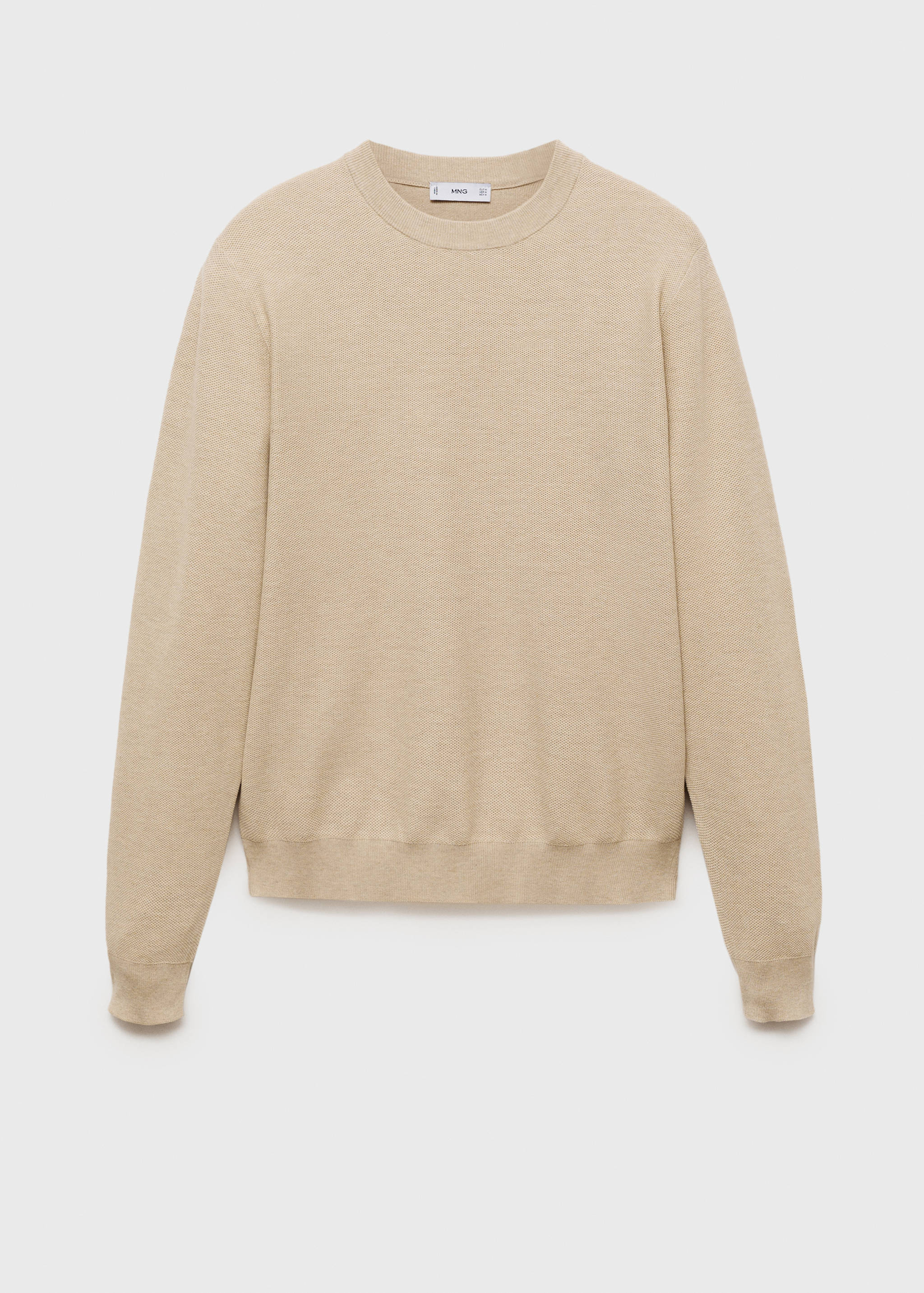 Microstructured cotton knitted sweater - Article without model