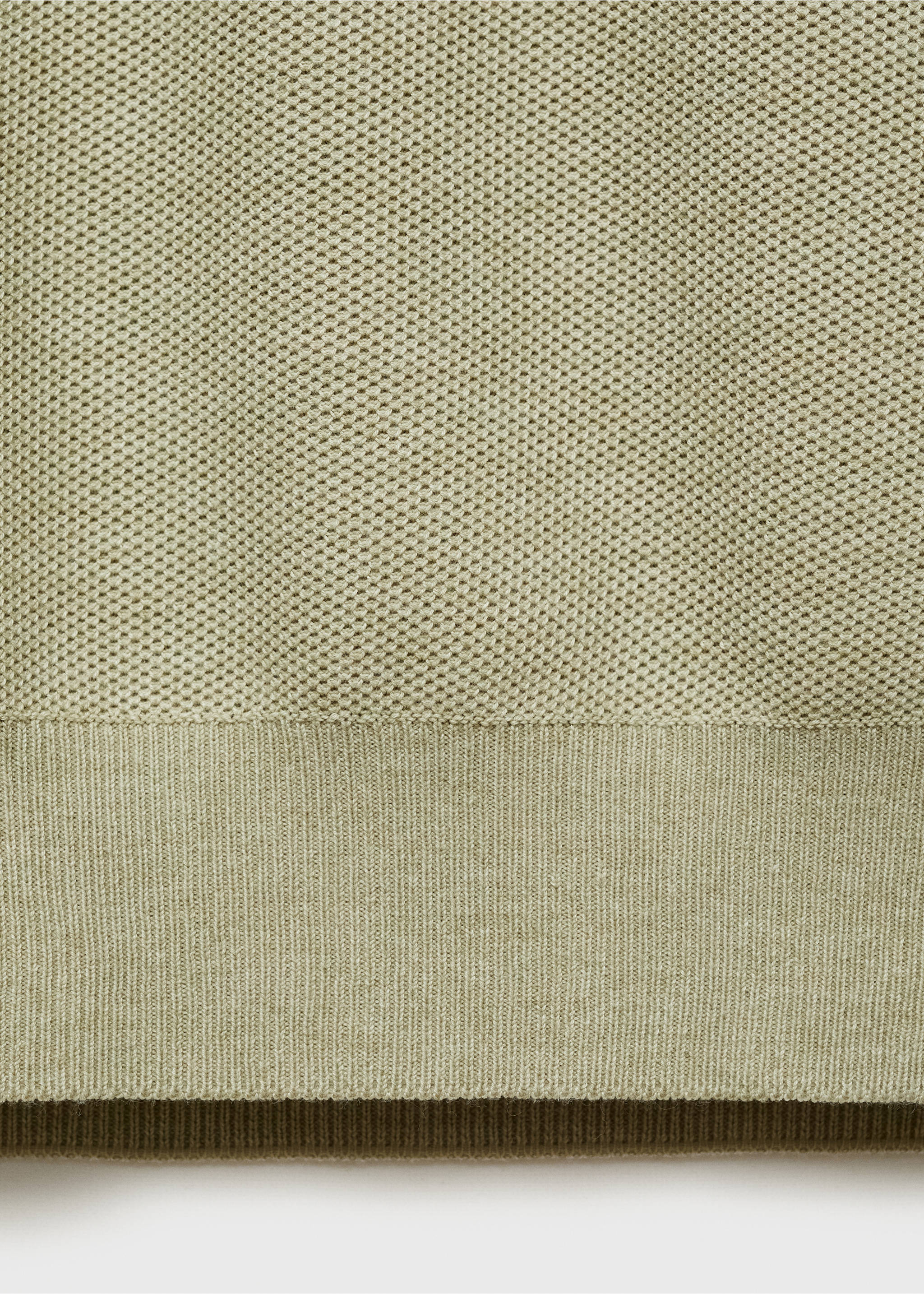 Microstructured cotton knitted sweater - Details of the article 0, Green Apple. Ref: 87050599-00.
