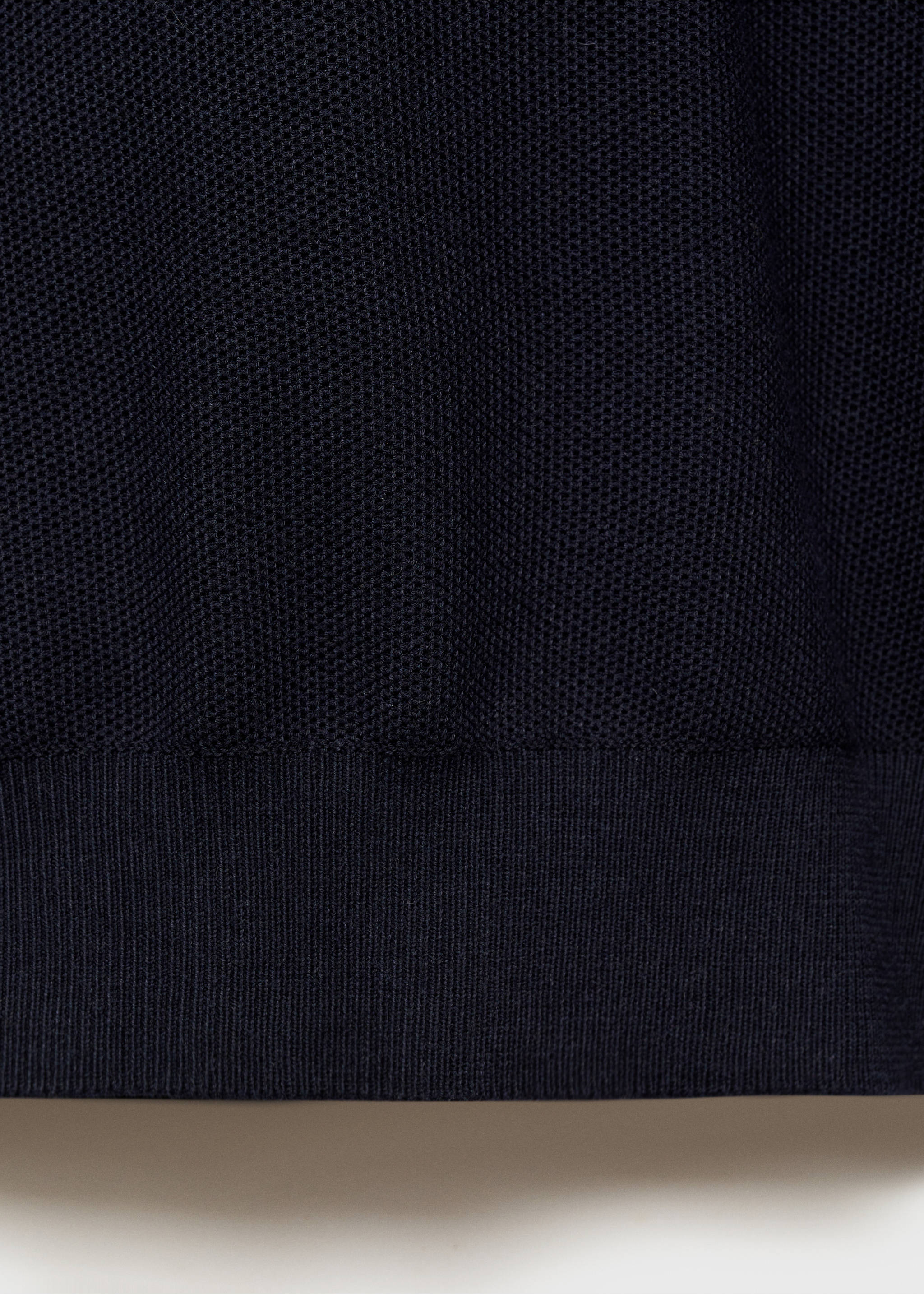 Microstructured cotton knitted sweater - Details of the article 0, Dark Navy. Ref: 87050599-00.