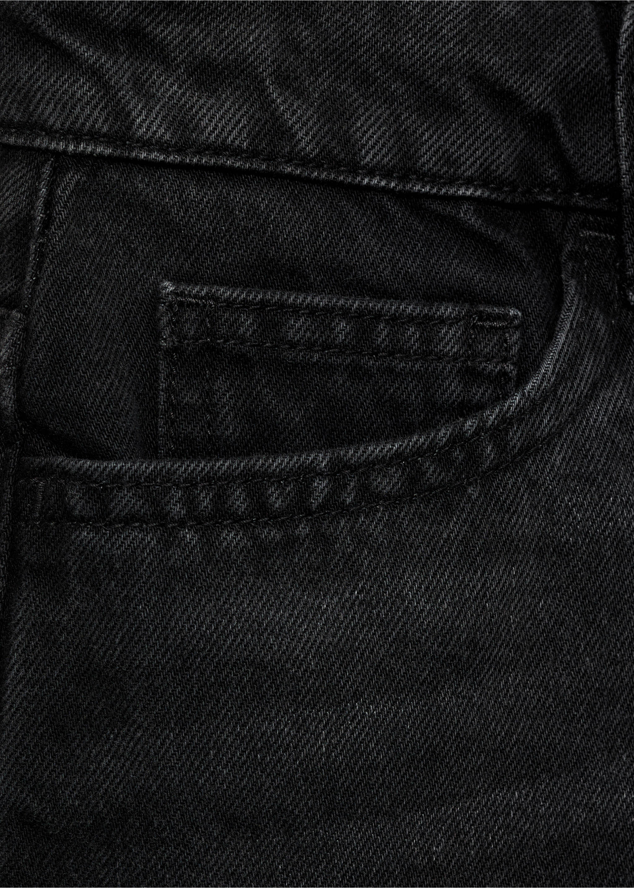 Calções de ganga mom-fit com cintura alta - Pormenor do artigo 0, Black denim. Ref: 87050602-00.