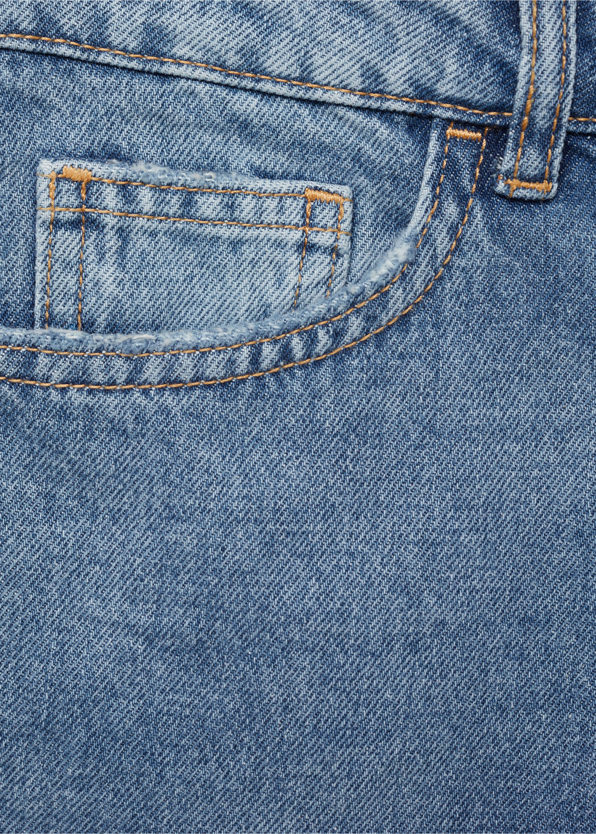 Shorts denim mom-fit tiro alto - Detalle del artículo 0, Azul medio. Ref: 87050603-00.