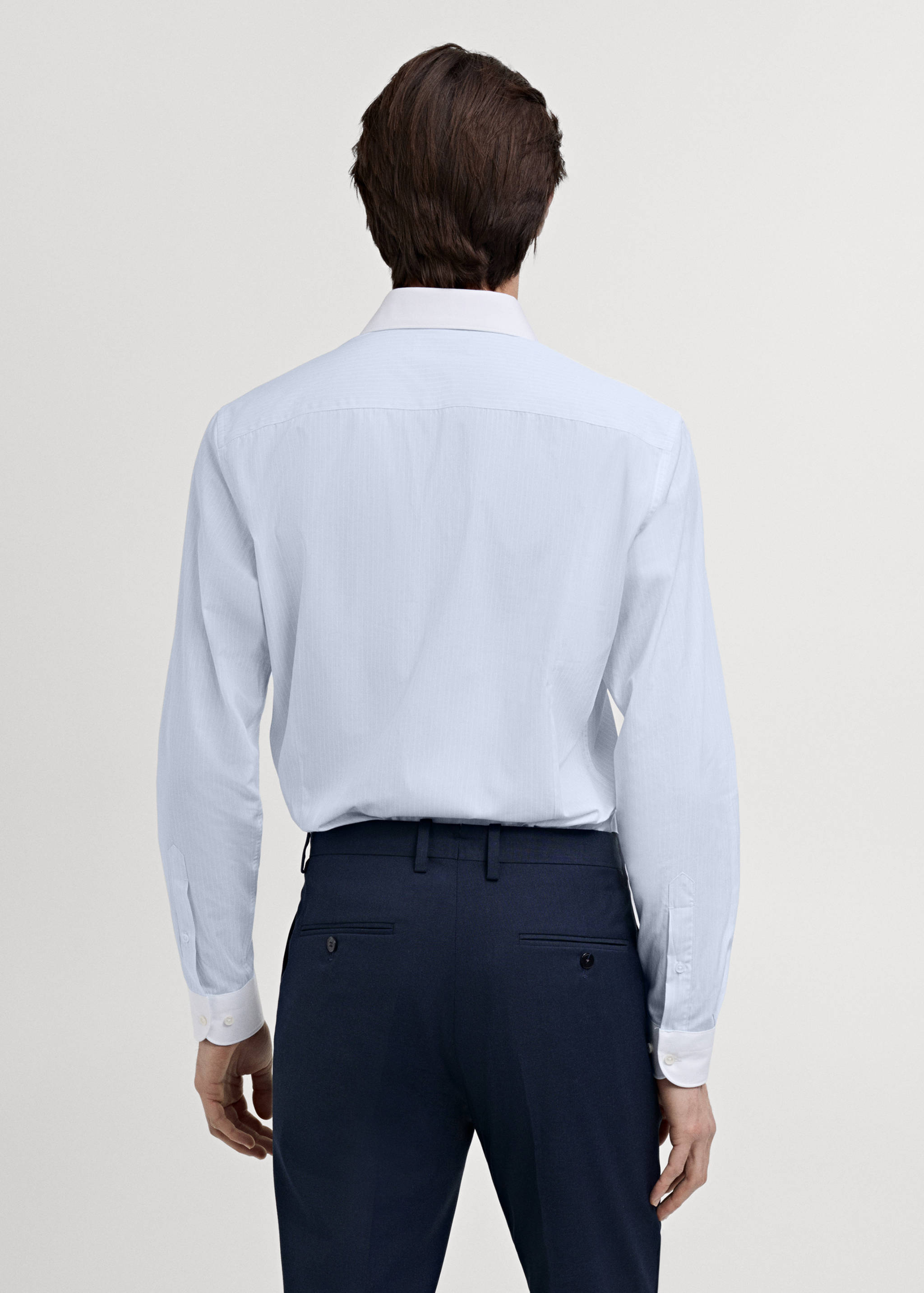 Chemise costume rayée col contrasté - Verso de l’article