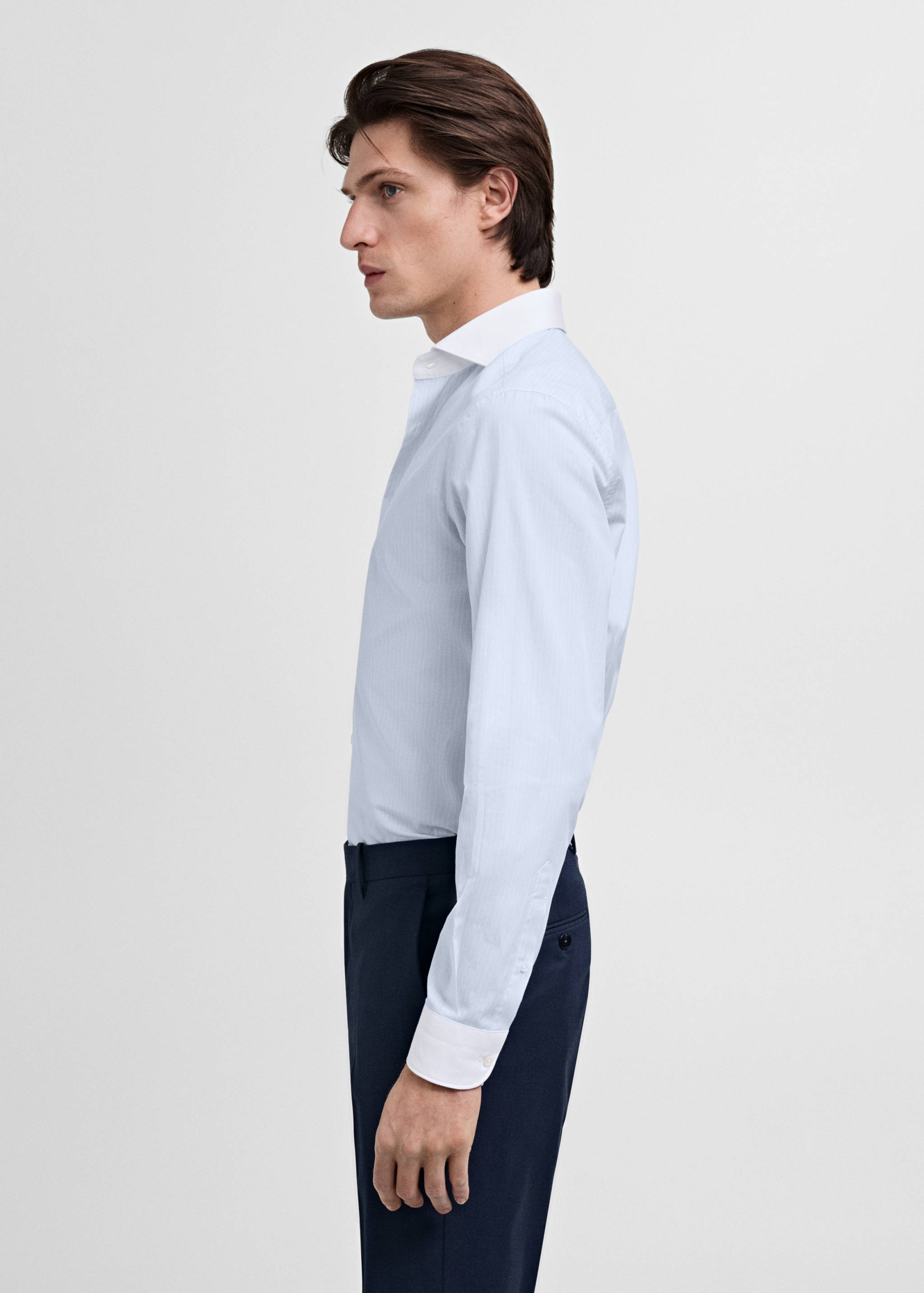 Chemise costume rayée col contrasté - Détail de l'article 2
