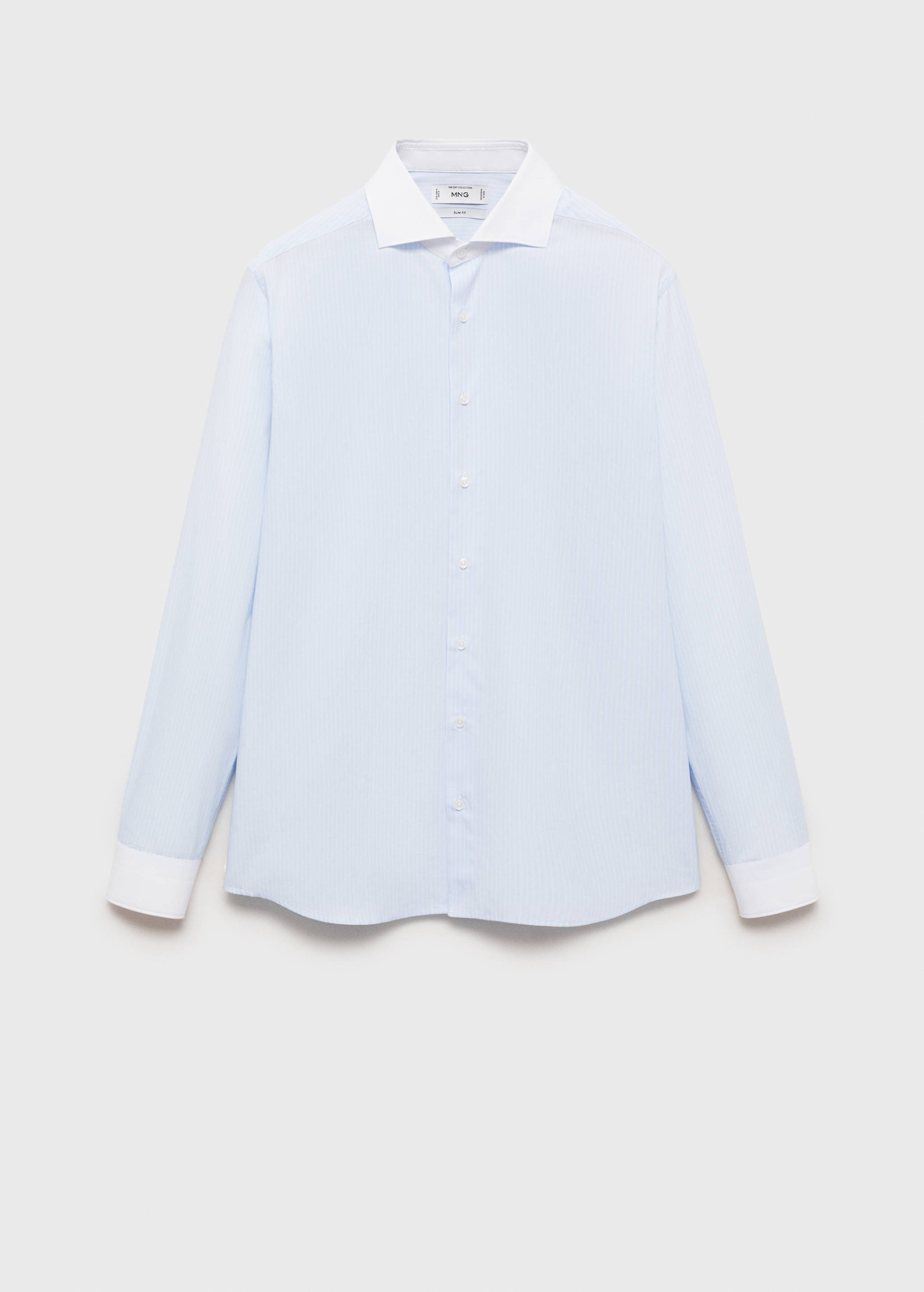 Chemise costume rayée col contrasté - Article sans modèle