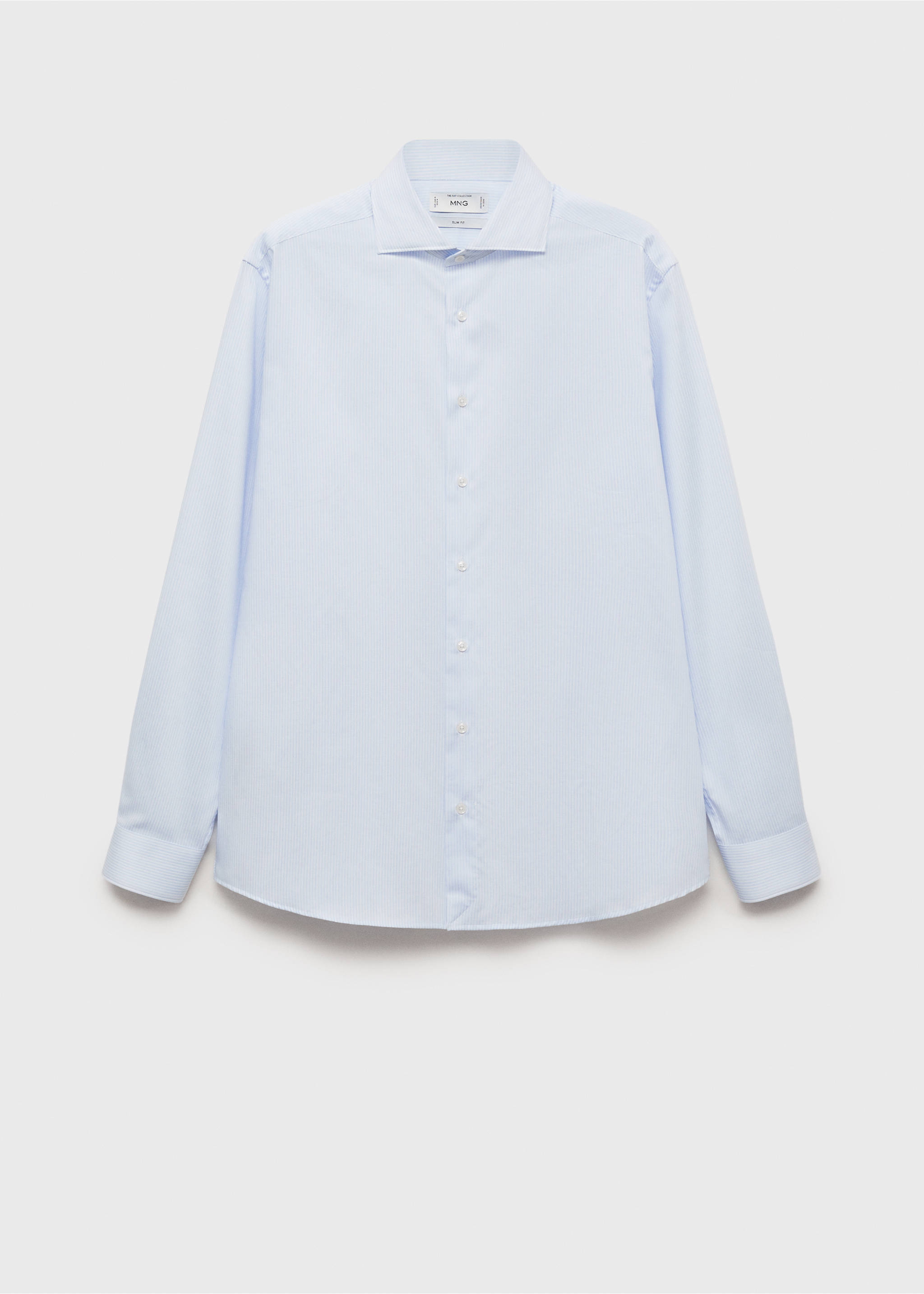 Slim fit thousand striped suit shirt - Article without model, Sky Blue. Ref: 87050610-00.