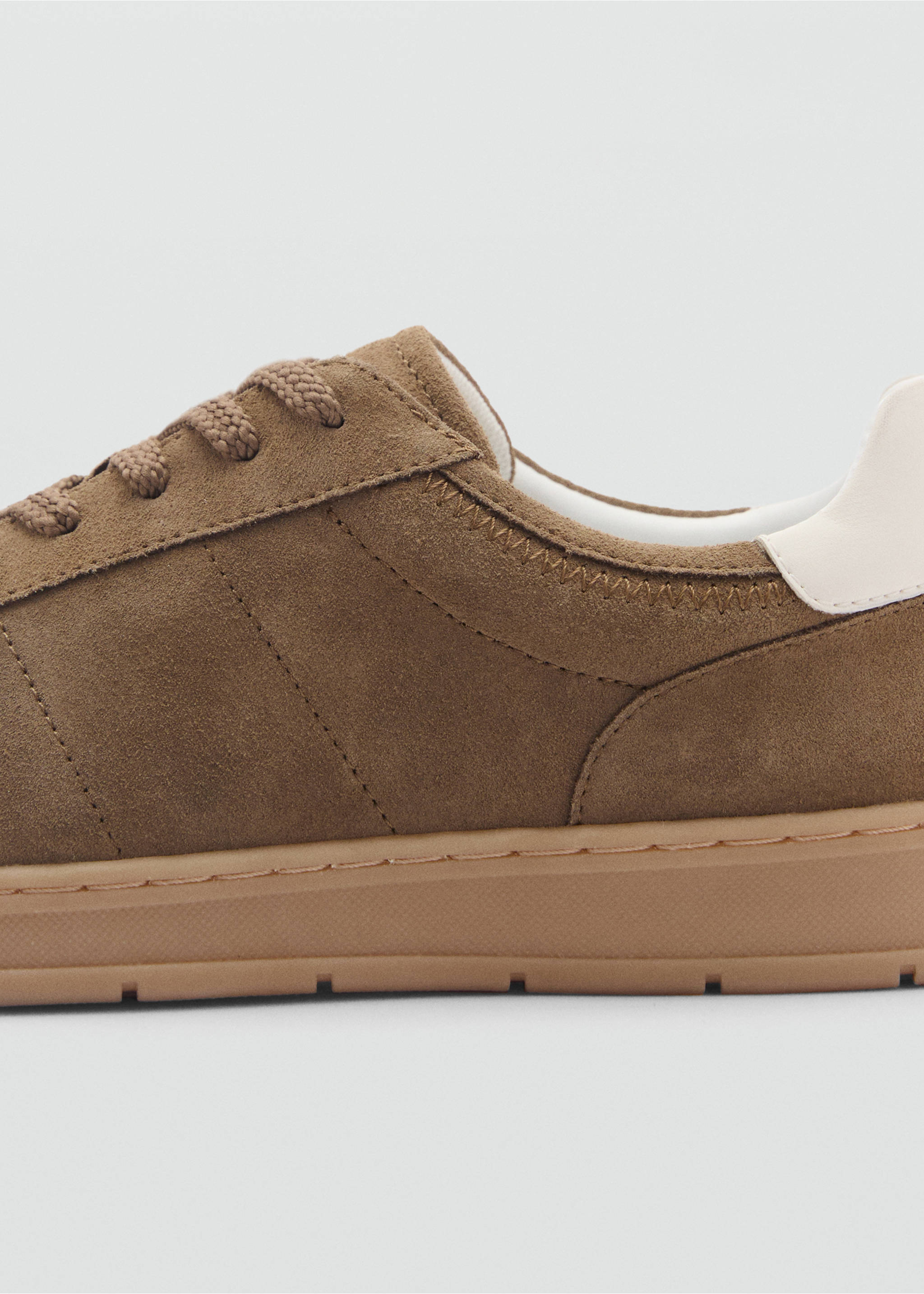 Suede mixed sneakers - Details of the article 2, Medium Brown. Ref: 87050612-00.